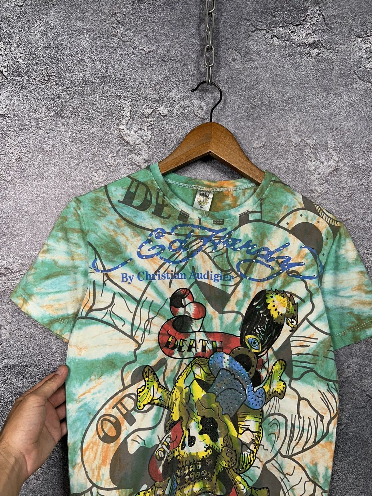 Ed Hardy Vintage Y2K Ed Hardy All Over Print Tie Dye T-shirt Tee Size US S / EU 44-46 / 1 - 2 Thumbnail