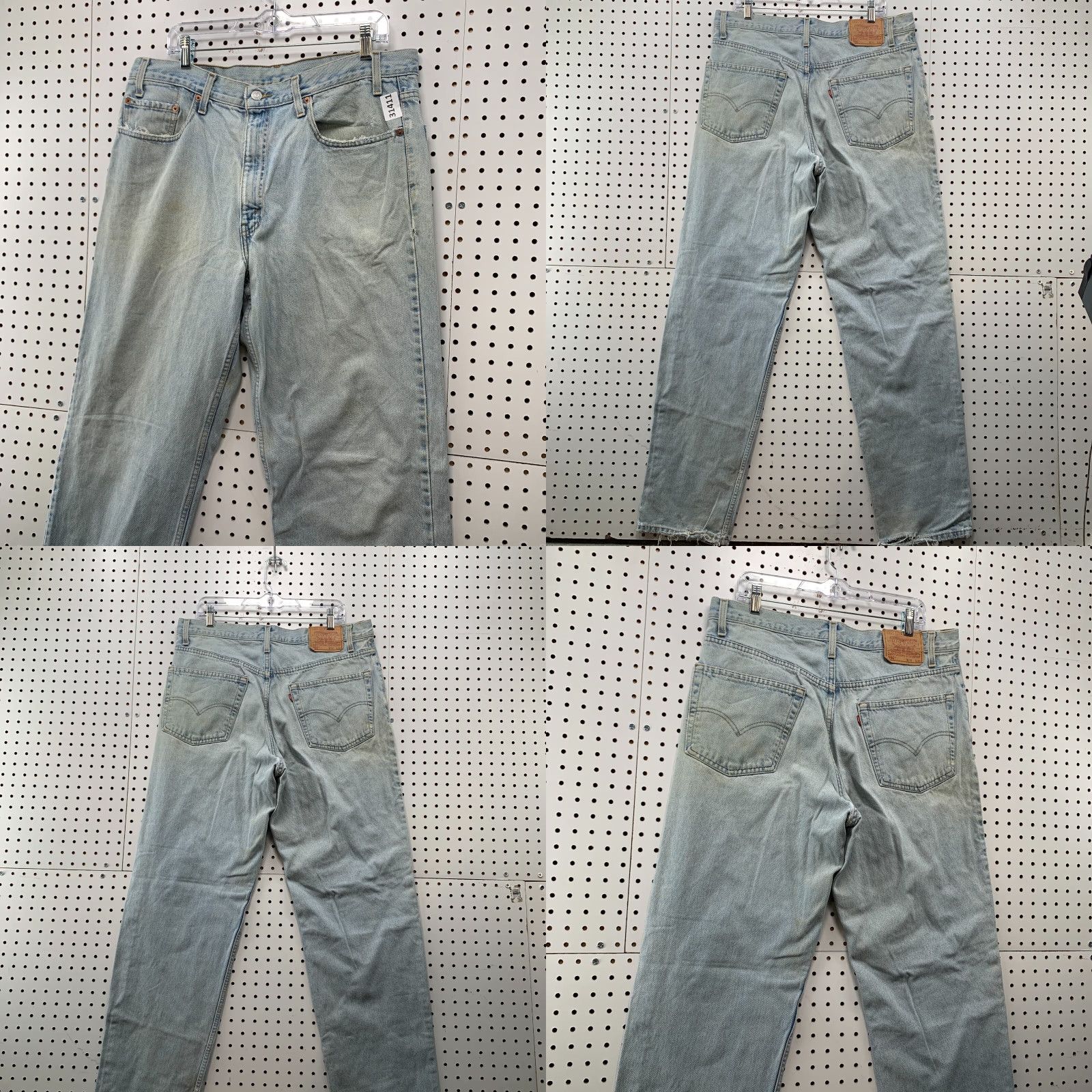 Levi's VINTAGE Levi's 550 Jeans Mens 36x35 Light Wash Distressed Denim 90s Straight Fit Mens Size US 36 / EU 52 - 8 Thumbnail