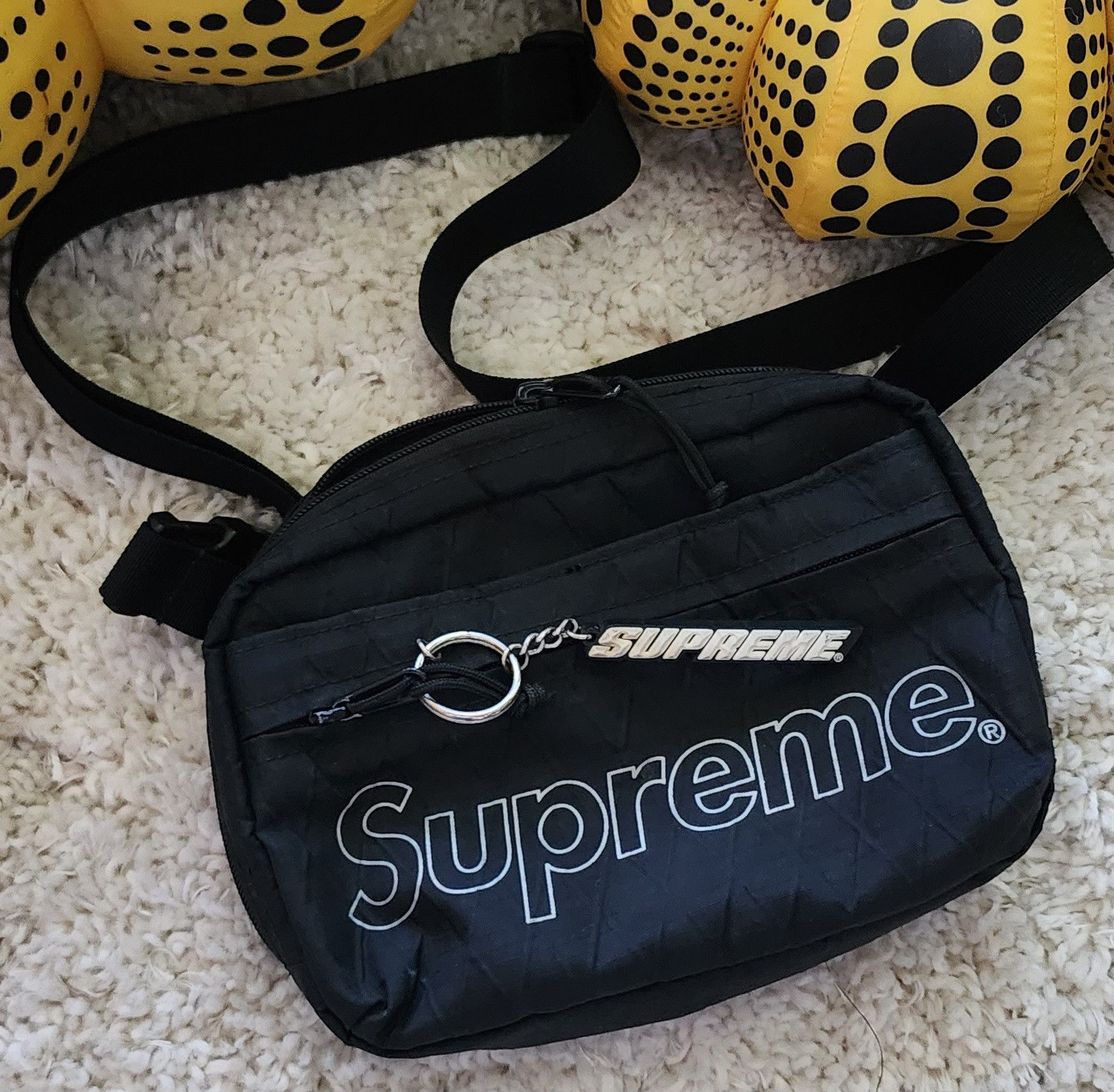 image of Supreme Black Shoulder Bag, Men's