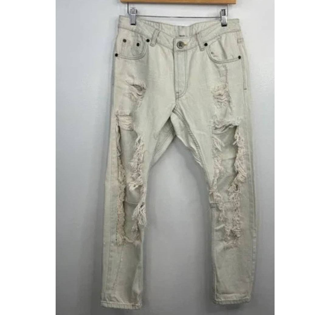 One Teaspoon New ONE TEASPOON Brando Saints Destroyed Denim Jeans $178 26 Size 26" / US 2 / IT 38 - 5 Thumbnail