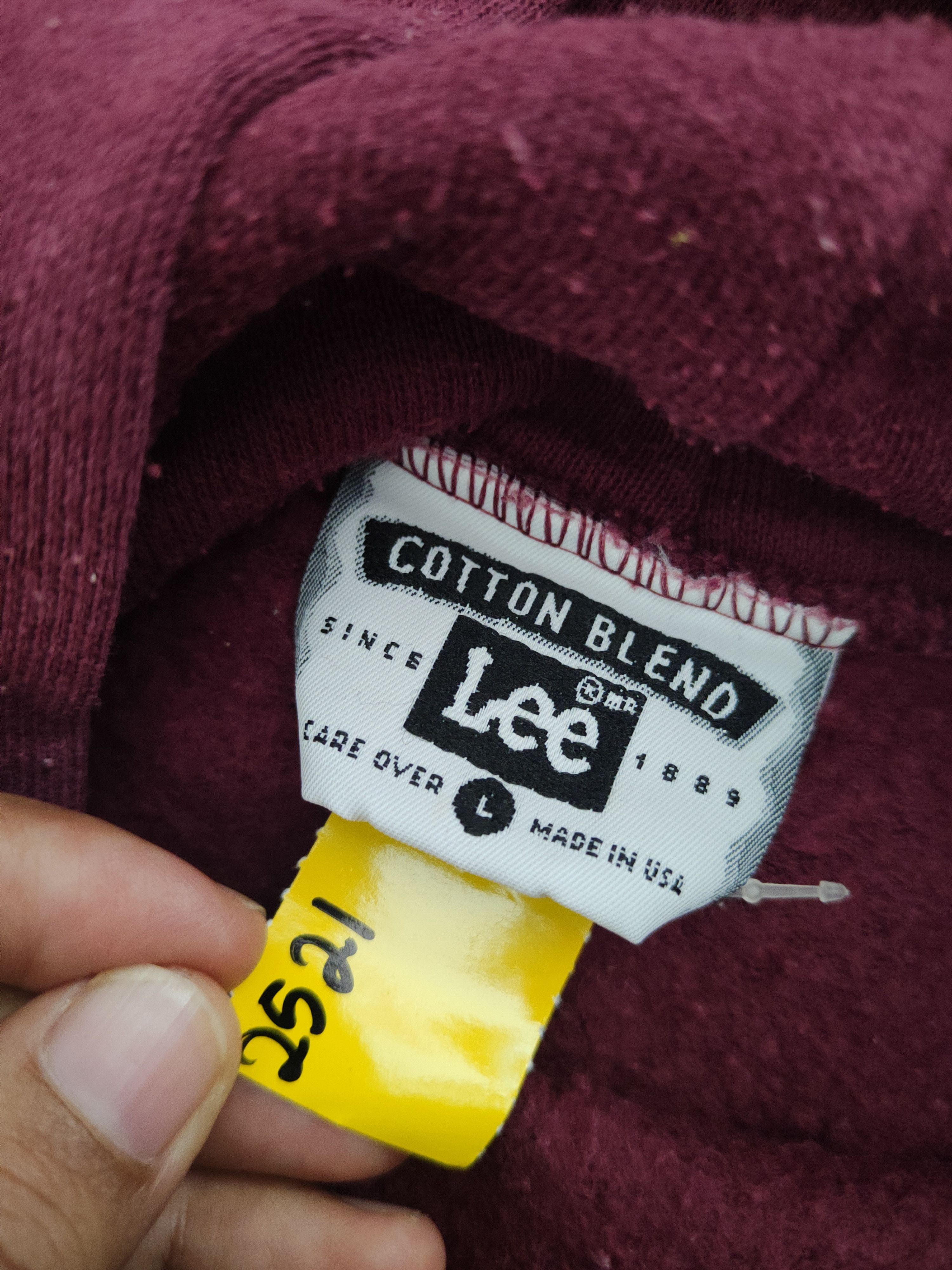 Lee × Vintage DL Lee Maroon Hoodie Sweatshirts #2521 Size US L / EU 52-54 / 3 - 13 Thumbnail