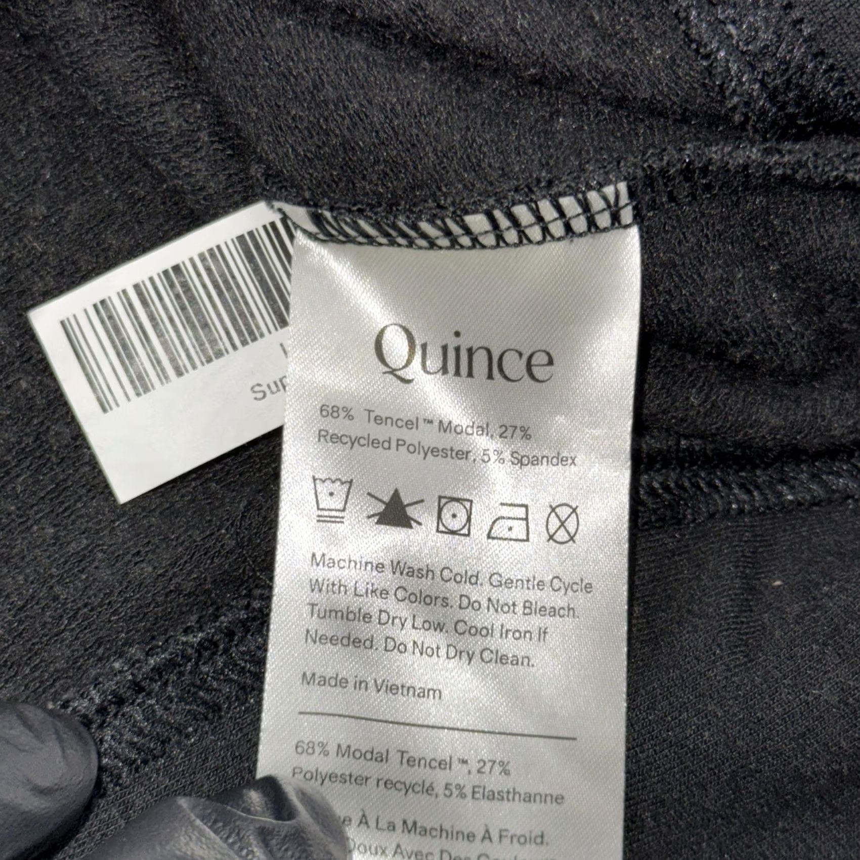 Quince Quince Sweatshirt Womens XL Black 1/4 Zip Mock Neck Raglan Stretch Pullover Size XL / US 12-14 / IT 48-50 - 6 Thumbnail