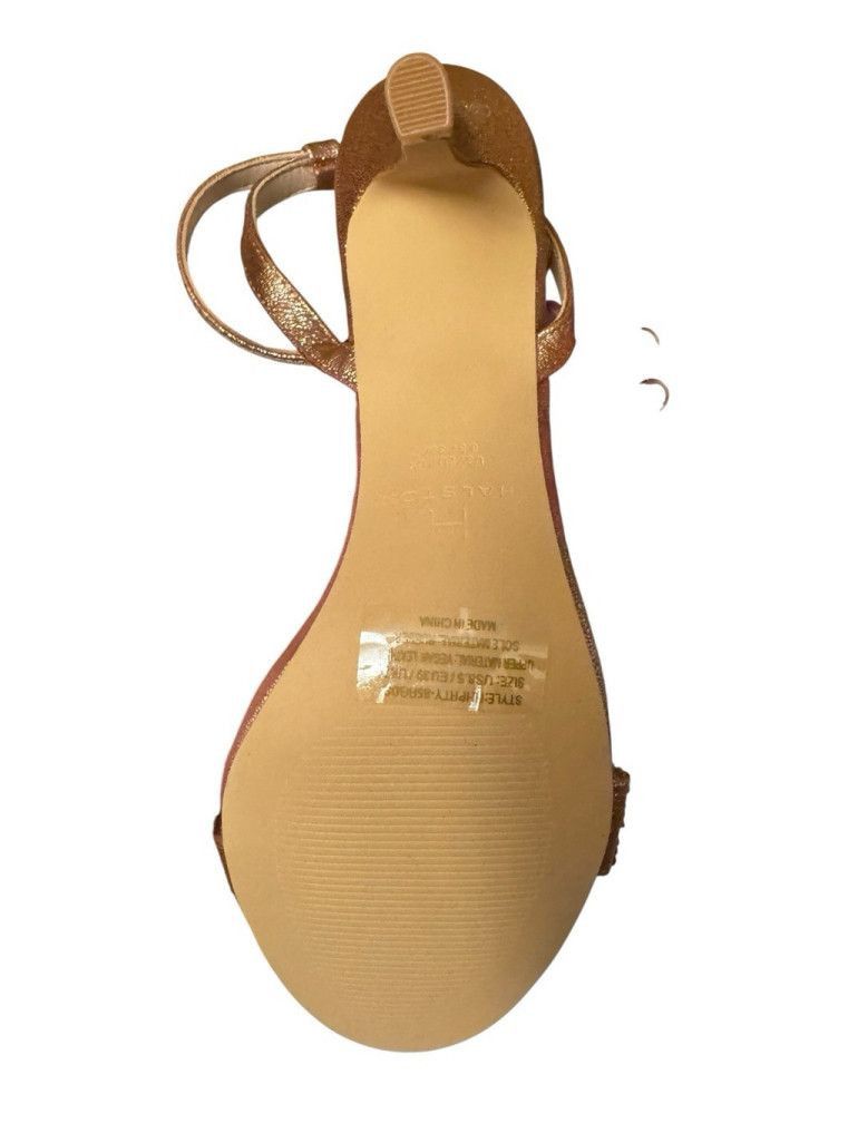 Halston H by Halston Metallic Rose Gold Crystal Strap Sandals - $128 Size US 8.5 / IT 38.5 - 8 Thumbnail