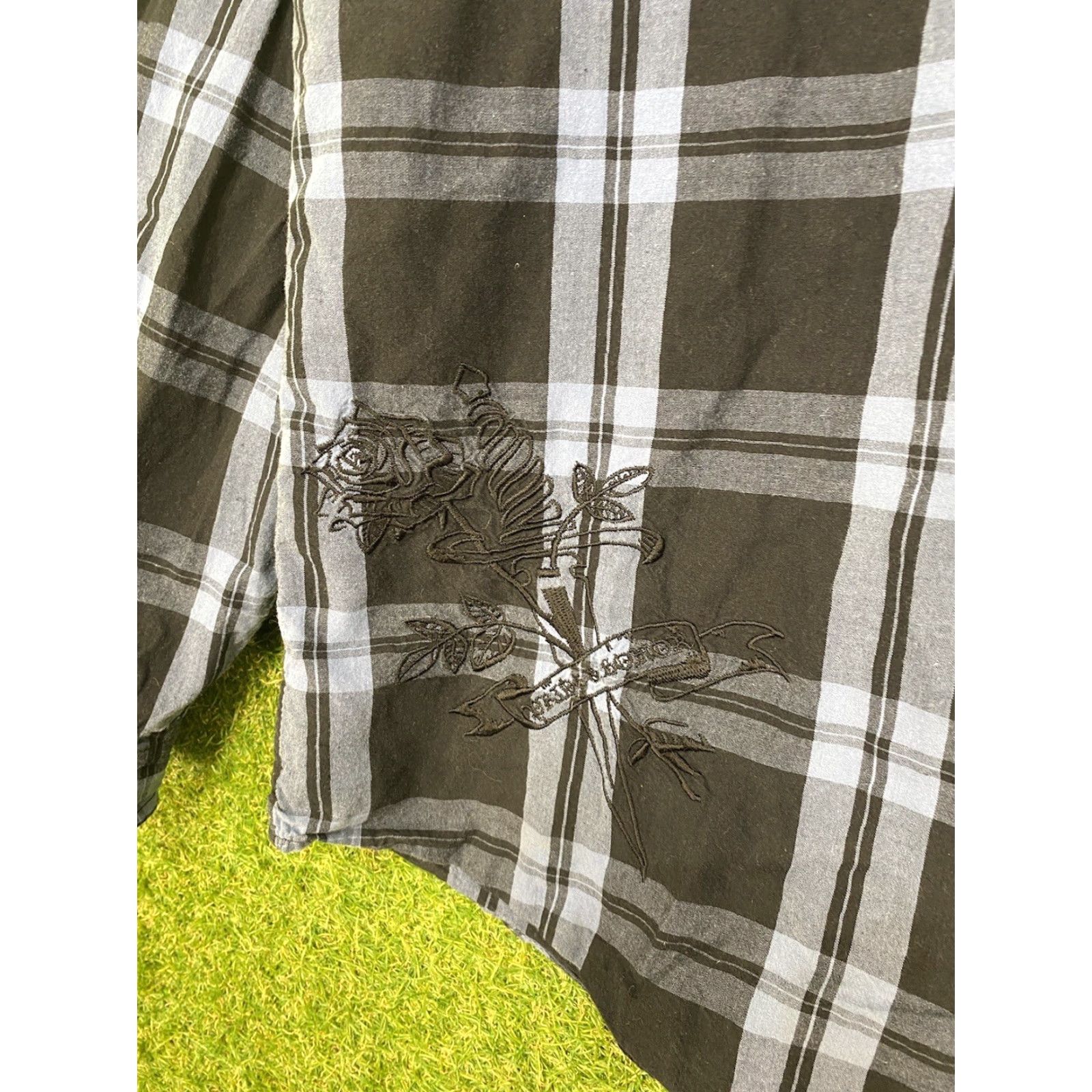 Vintage VINTAGE MMA Elite Graphic Print Flannel Shirt Mens 2XL Black Grunge Skull Punk 2000s Size US XXL / EU 58 / 5 - 4 Thumbnail