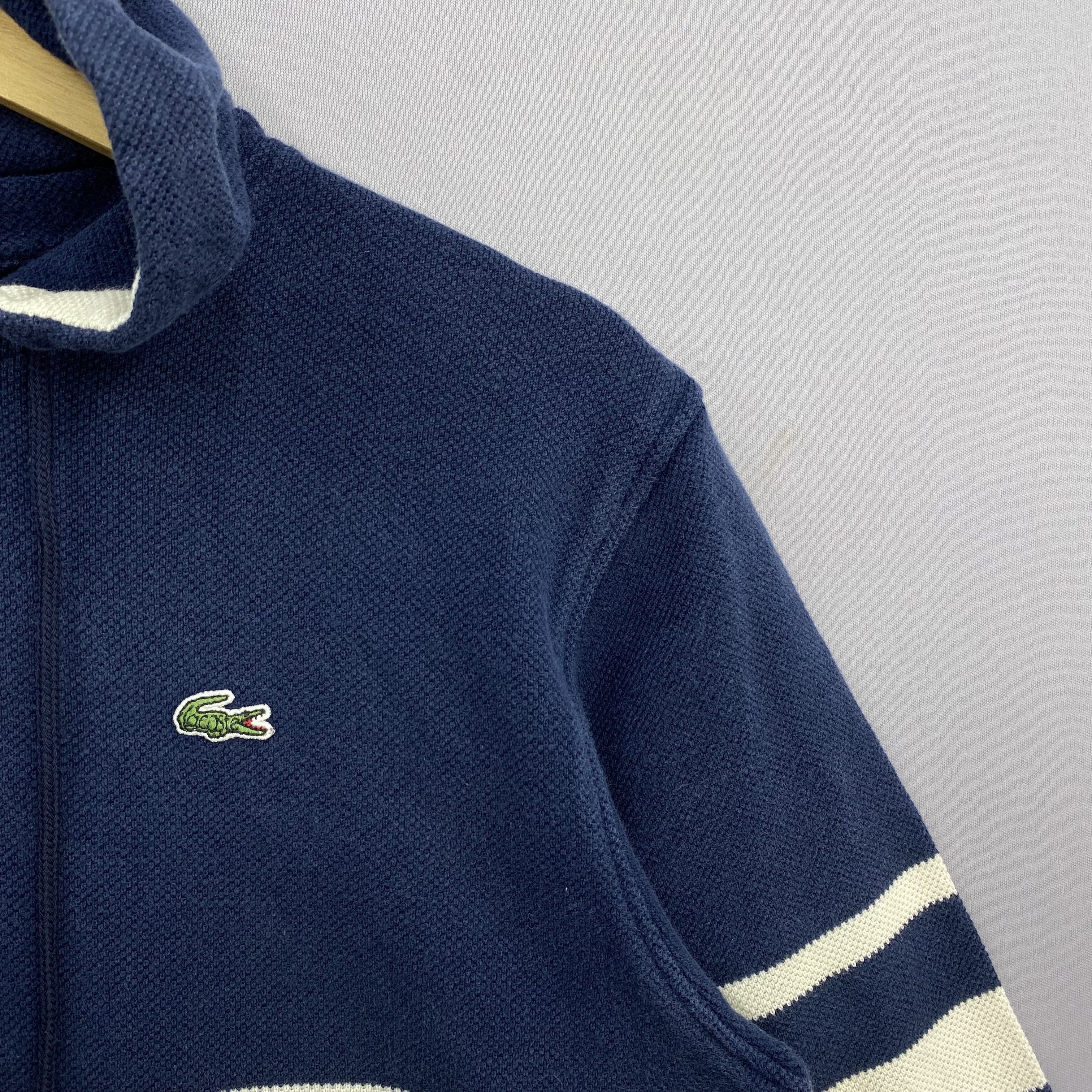Lacoste Vintage Y2K Lacoste Striped Pullover Hoodie Sweatshirt Size US S / EU 44-46 / 1 - 5 Thumbnail