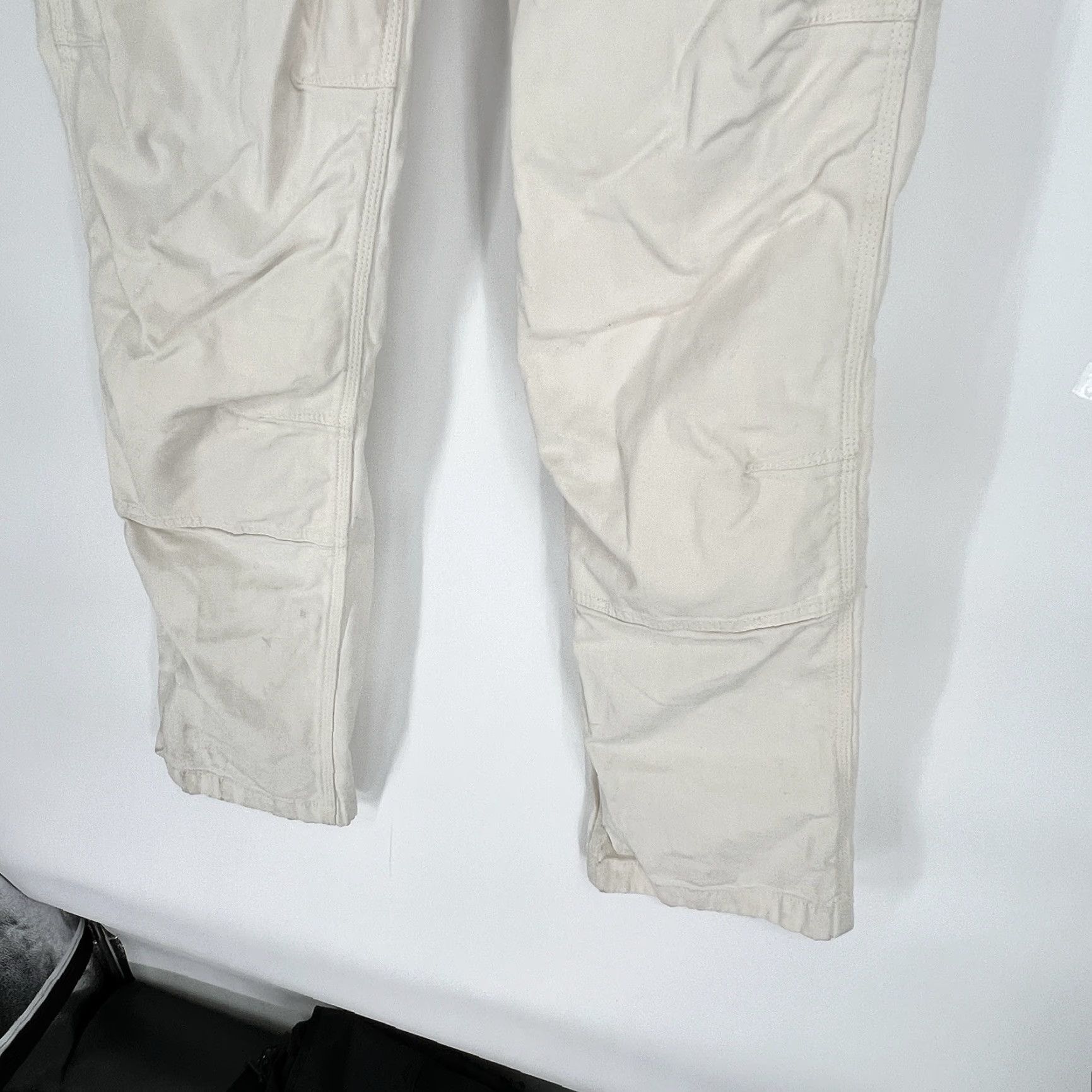 Carhartt Carhartt Double Knee Work Pants BN2802-M 35x32 Canvas Relaxed Fit Cargo Pockets Beige/Wht Size US 35 - 6 Thumbnail