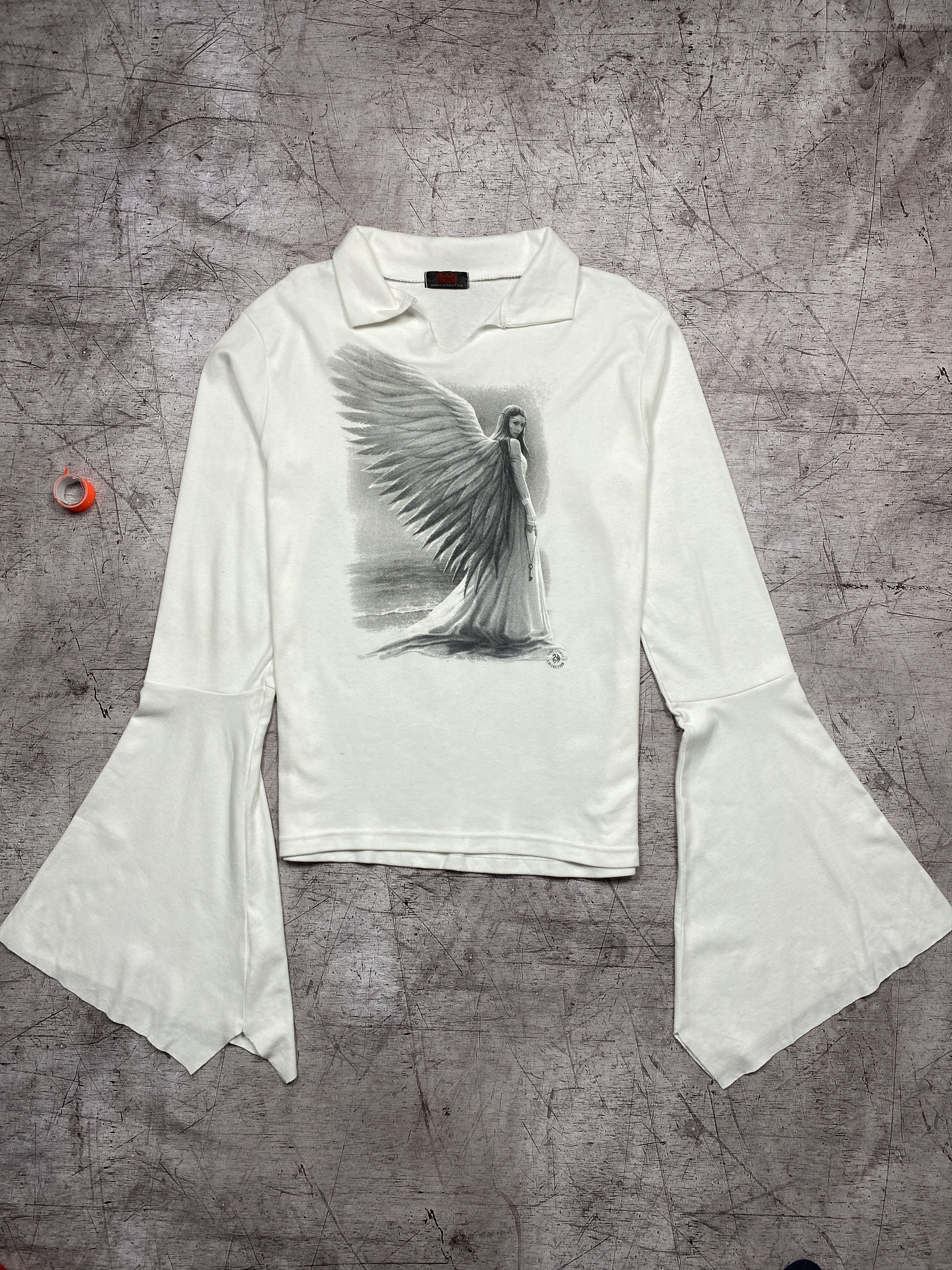 Vintage Spiral Angel Print Vintage Long Sleeve T-Shirt Size L / US 10 / IT 46 - 1 Thumbnail