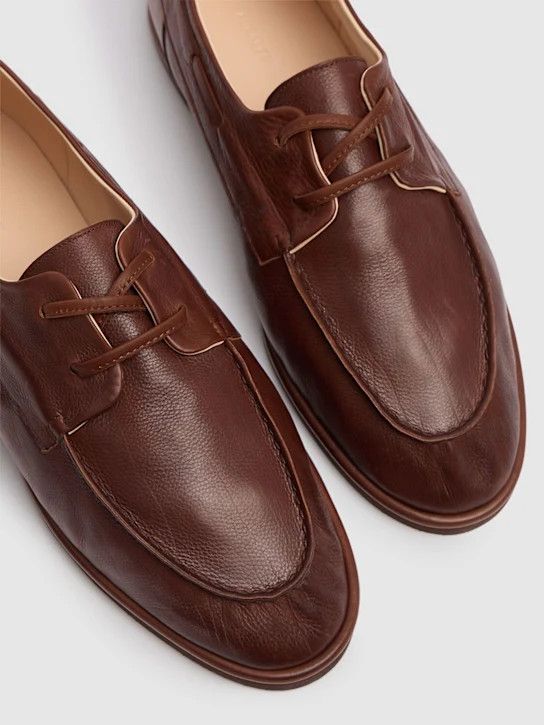 Auralee o1lsvrm0425 Soft Leather Boat Shoes in Brown Size US 8.5 / EU 41-42 - 4 Thumbnail
