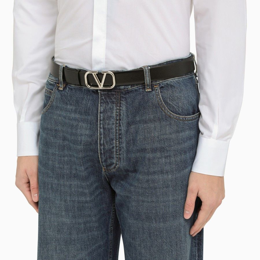 o1d2blof0724 Size : 110 / Leather Belts in Black & Silver