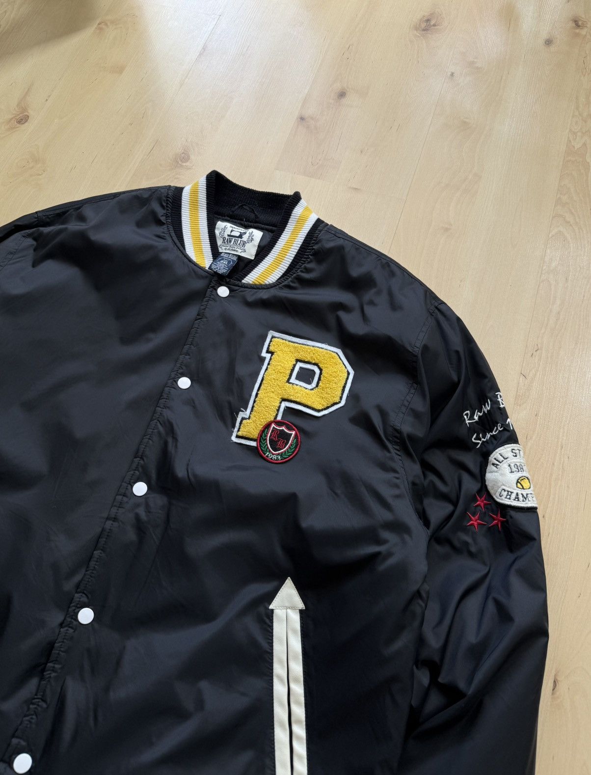 Japanese Brand Raw Blue college Baseball nfl bomber jacket Size US XXL / EU 58 / 5 - 4 Thumbnail