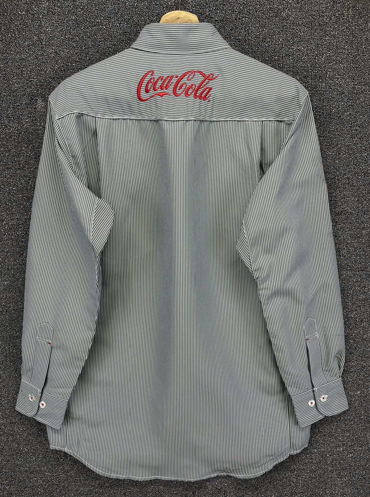 Coca Cola × Flannel Coca Cola Hickory Striped Workwear Shirts Button Up Flannel Size US L / EU 52-54 / 3 - 8 Thumbnail