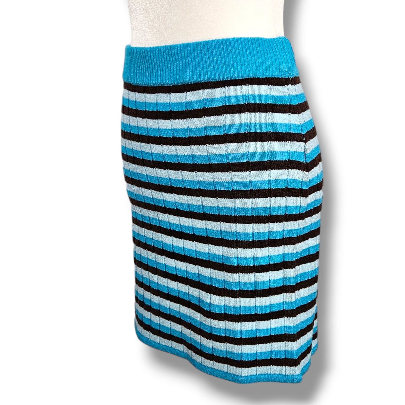 FAITHFULL NWT Faithfull the Brand Ribbed Knit Skirt Sz. 2 [XS] Blue Size XS / US 0-2 / IT 36-38 - 2 Thumbnail