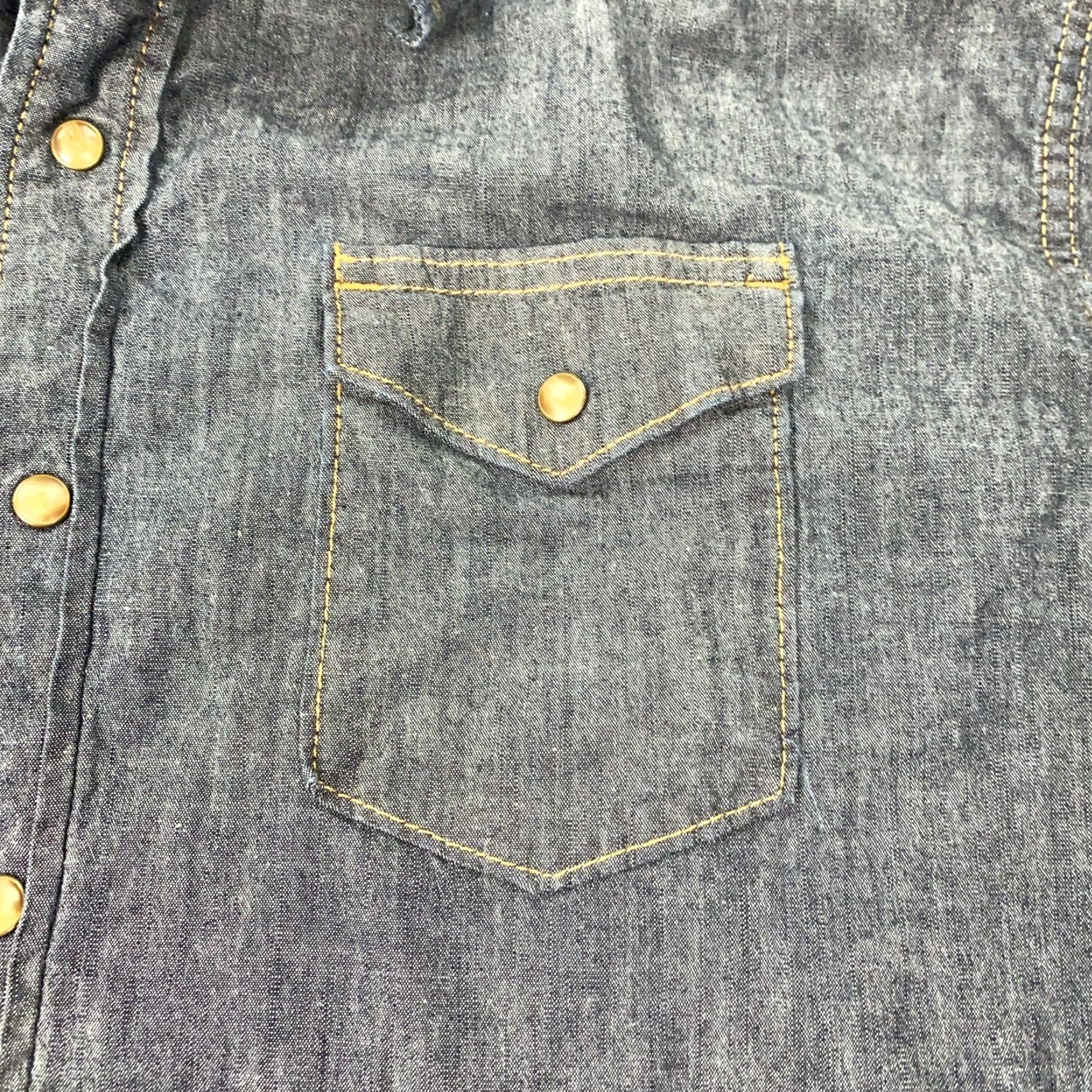 Wrangler VINTAGE Wrangler Indigo Denim Shirt Mens XL Blue Pearl Snap Western Cowboy Stretch Size US XL / EU 56 / 4 - 2 Thumbnail