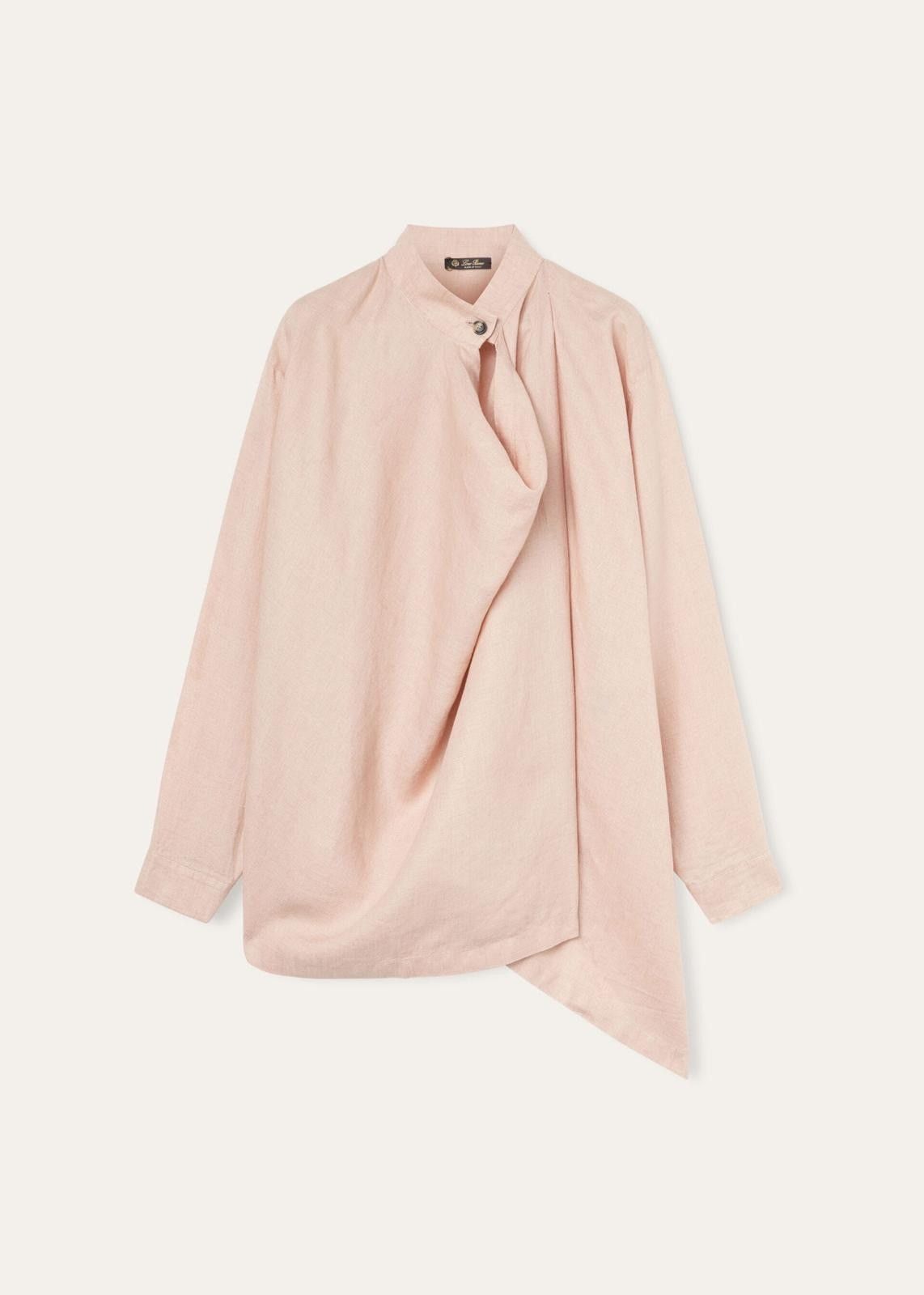 Loro Piana o1srvl11e0725 FAO0482 Jainen Linen Shirt in Pink Size XS / US 0-2 / IT 36-38 - 1 Thumbnail