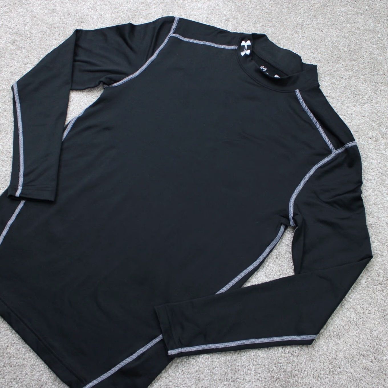 Under Armour Under Armour ColdGear Polo Shirt Mens Large Black Stretch L/S Pullover Urban Logo Athletic Activewear Polo Shirt Mens Large Black Under Armour UA Tech Size US L / EU 52-54 / 3 - 3 Thumbnail