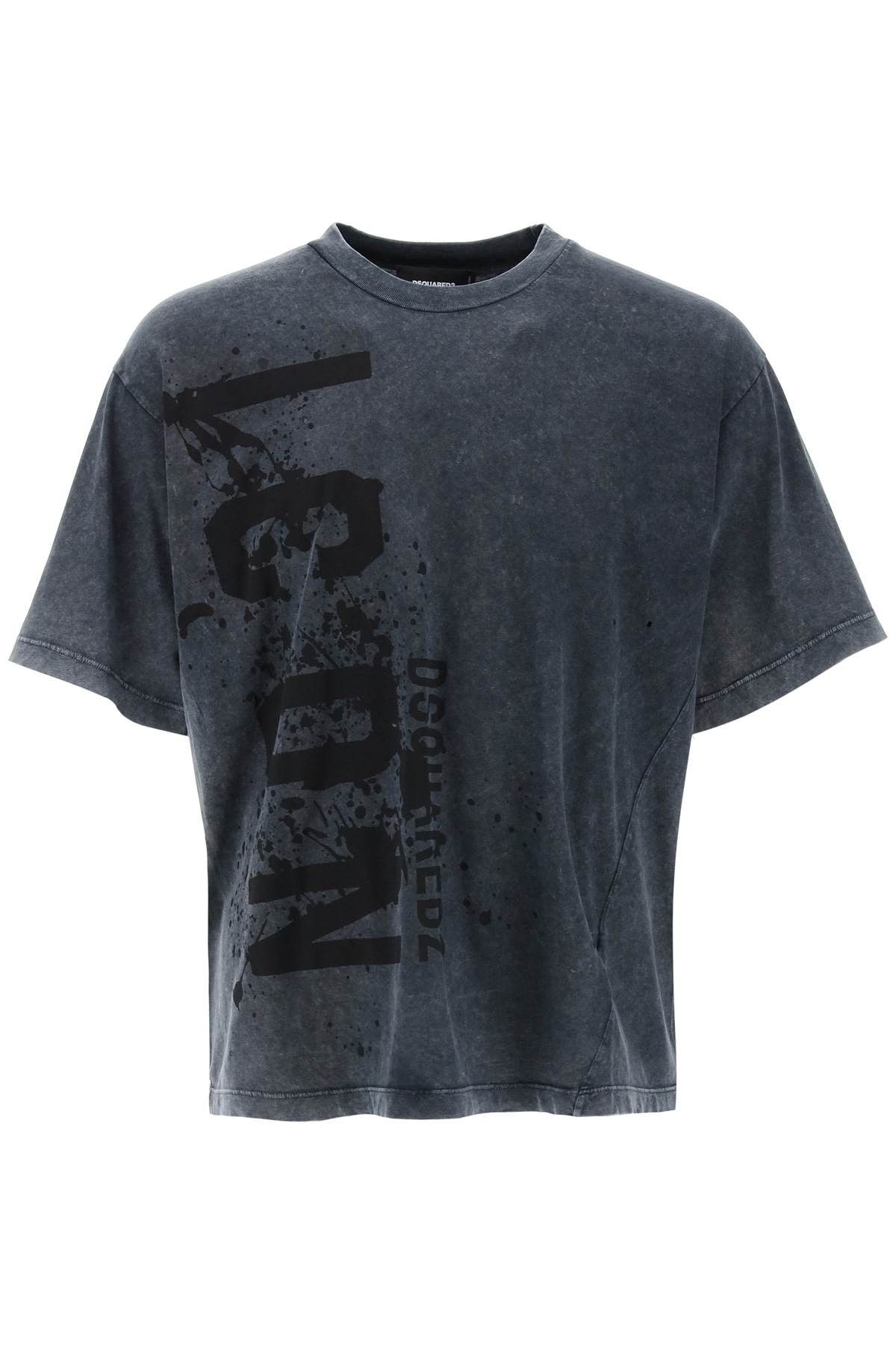 image of Dsquared2 Iron Fit Icon Splash T-Shirt in Charcoal, Men's (Size XL)