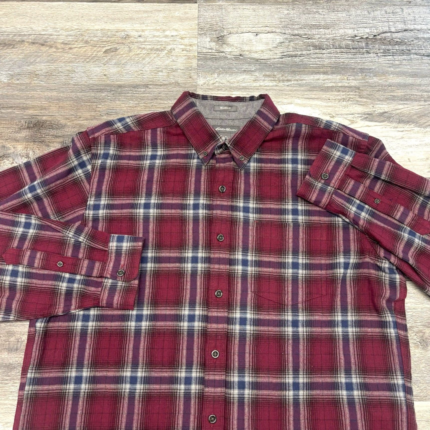 Eddie Bauer VINTAGE Eddie Bauer Red White Mens TL Relaxed Fit Plaid Tartan Flannel Button Down Shirt Size US L / EU 52-54 / 3 - 2 Thumbnail