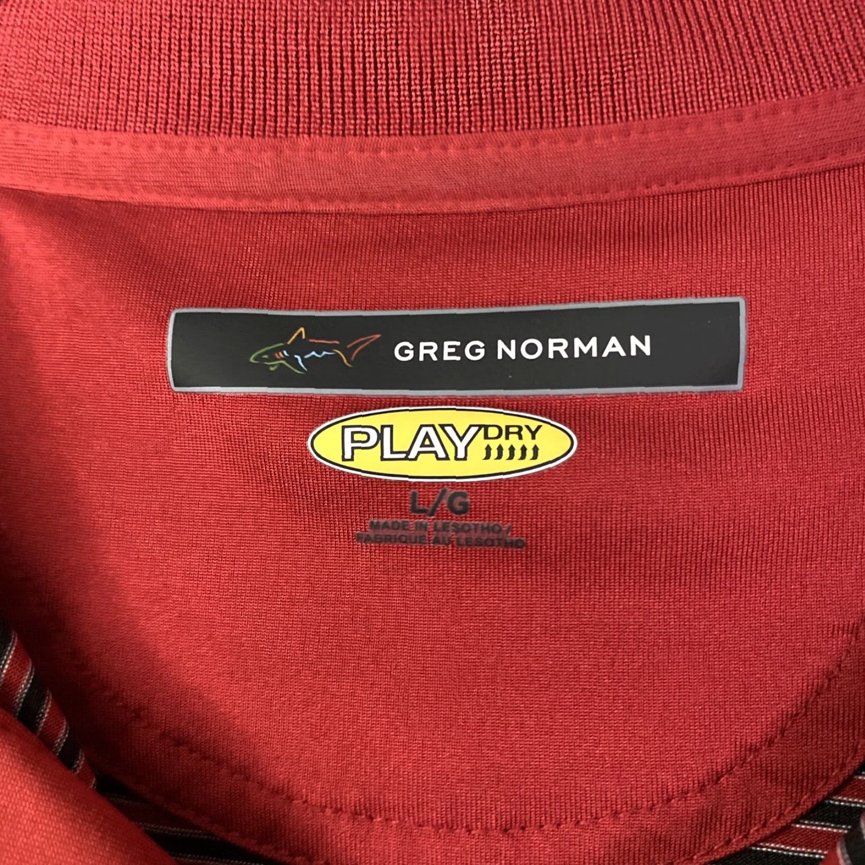 Vintage Greg Norman Polo Shirt Striped Red Play Dry Mens Large L Size US L / EU 52-54 / 3 - 2 Thumbnail