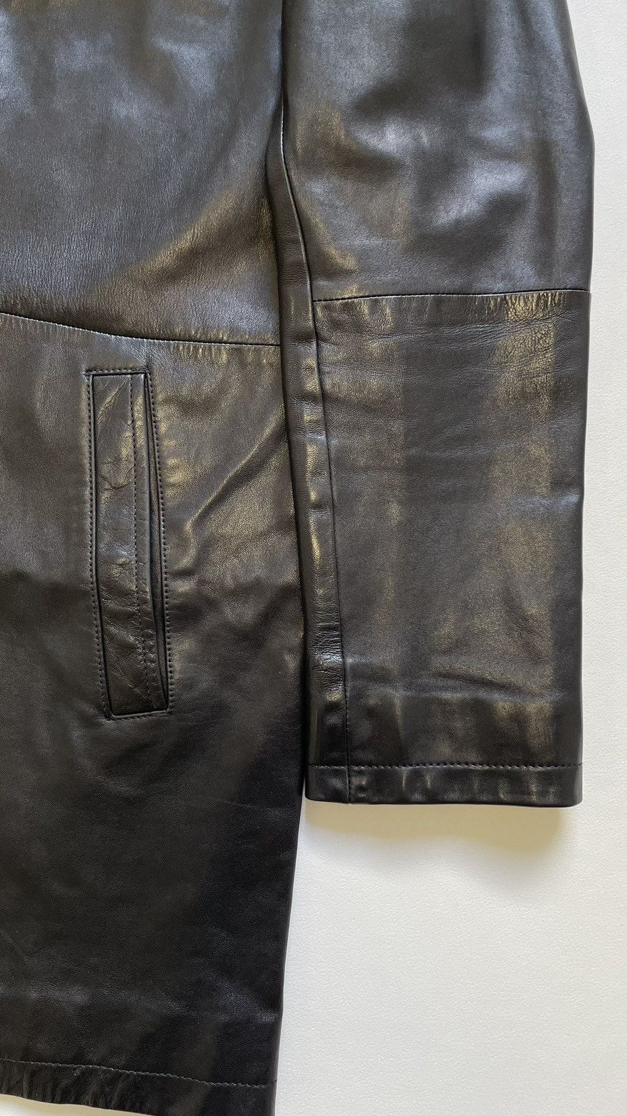 Prada A/W 06 Black Leather Overcoat Size US M / EU 48-50 / 2 - 9 Thumbnail