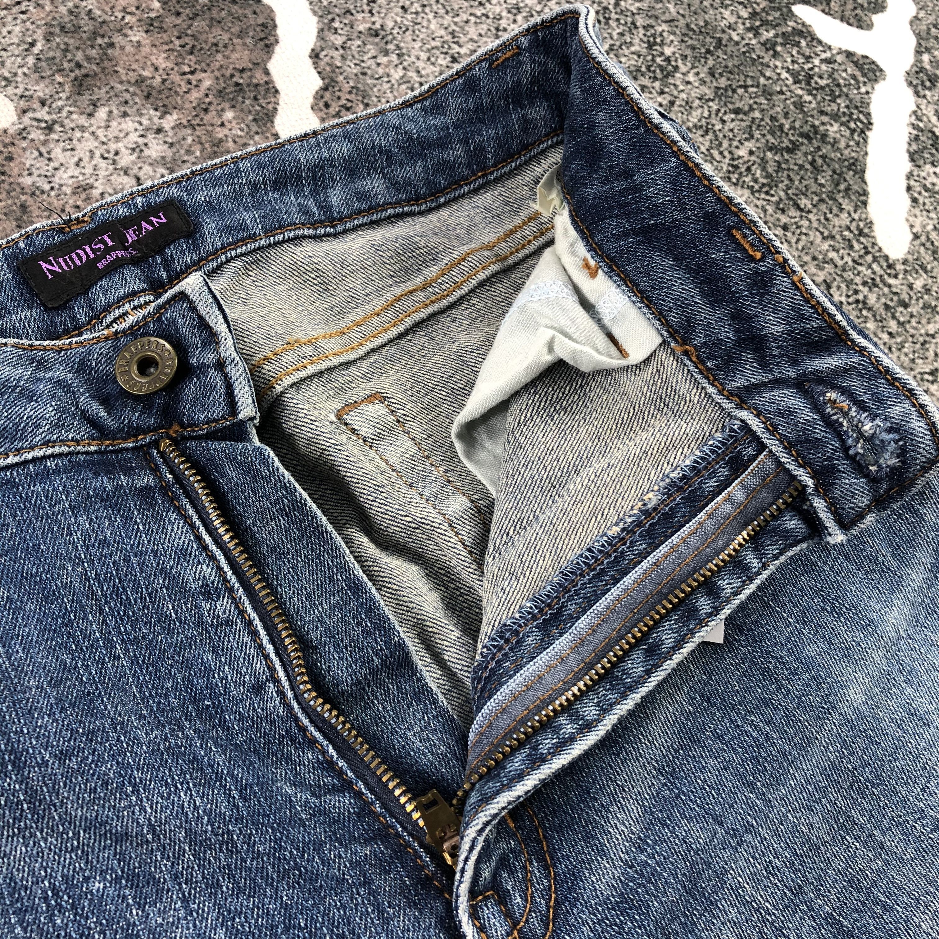 Japanese Brand Brappers Nudist Jeans Blue Wash Flare Denim KJ1344 Size 29" - 6 Thumbnail