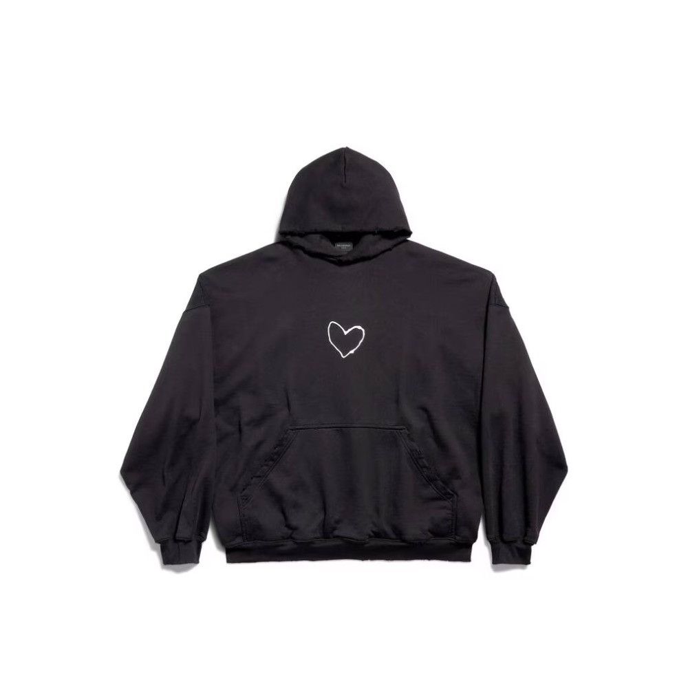 Balenciaga o1tr1nto0725 Lovey Hoodie Oversized in Black Size US M / EU 48-50 / 2 - 1 Thumbnail