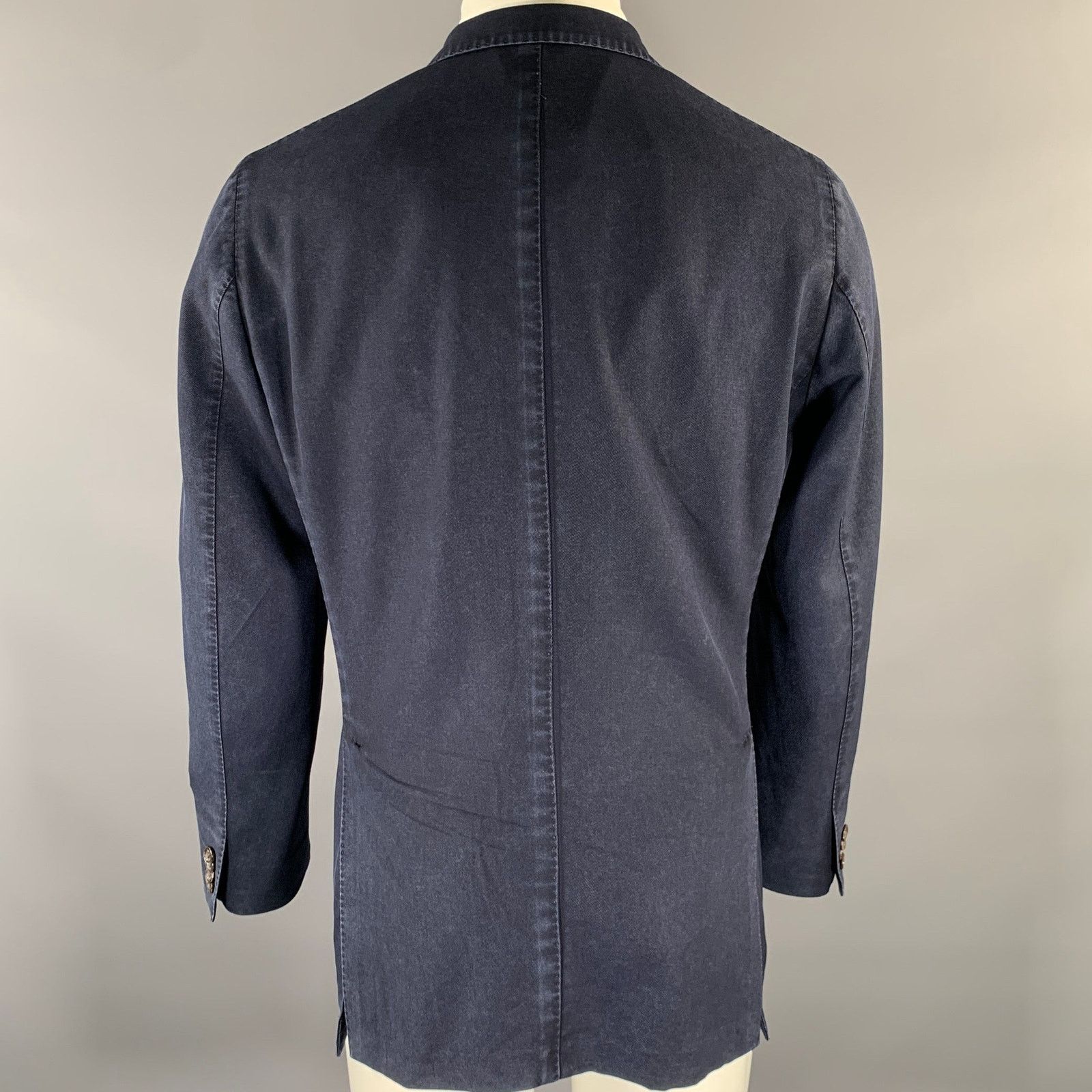 Boglioli BOGLIOLI Chest Size 40 Navy Wool Notch Lapel Sport Coat Size 40S - 4 Thumbnail