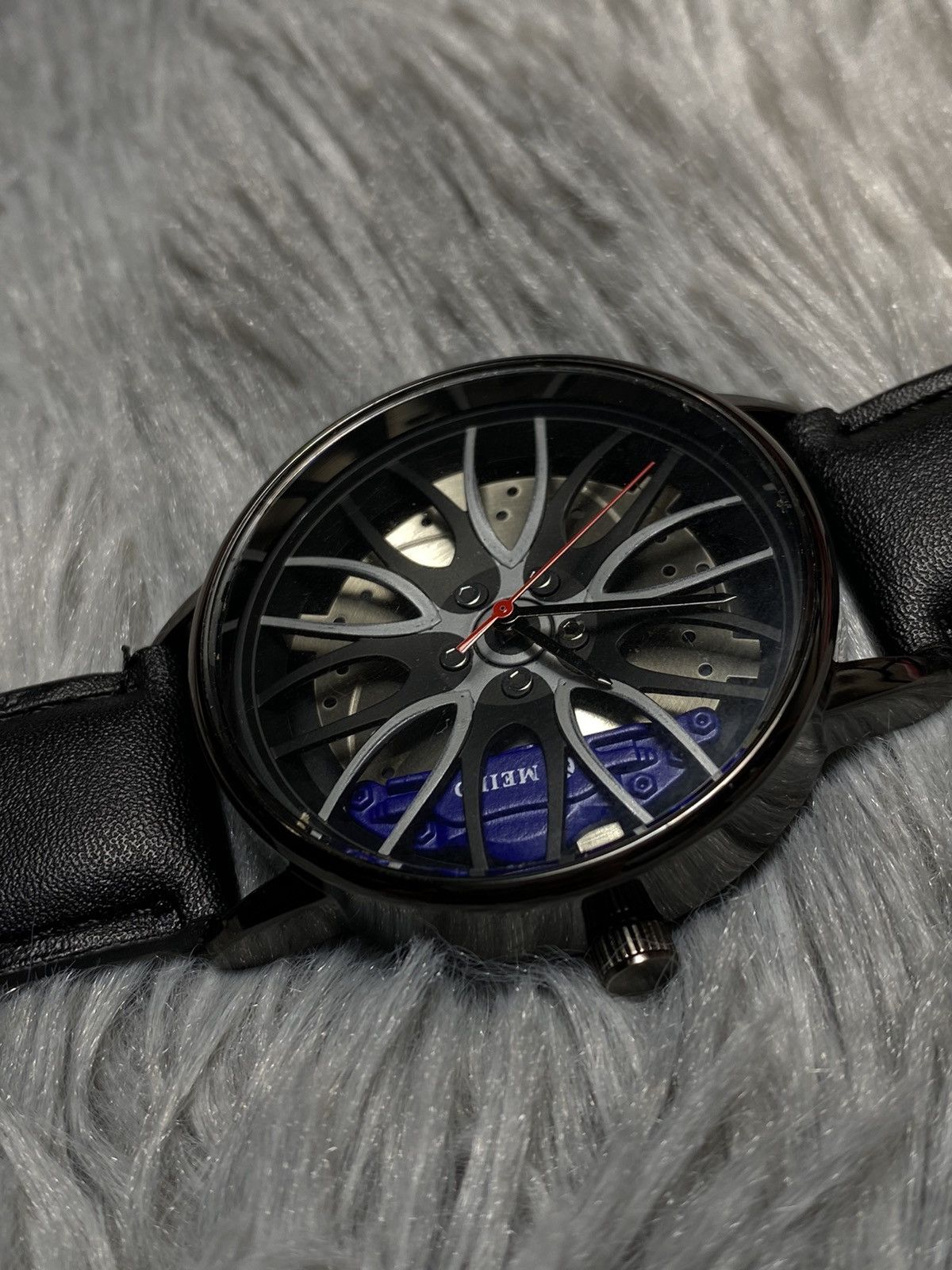 Japanese Brand × Jewelry Mechanical-Inspired Watch with Leather Strap Japanese Brand Size ONE SIZE - 6 Thumbnail