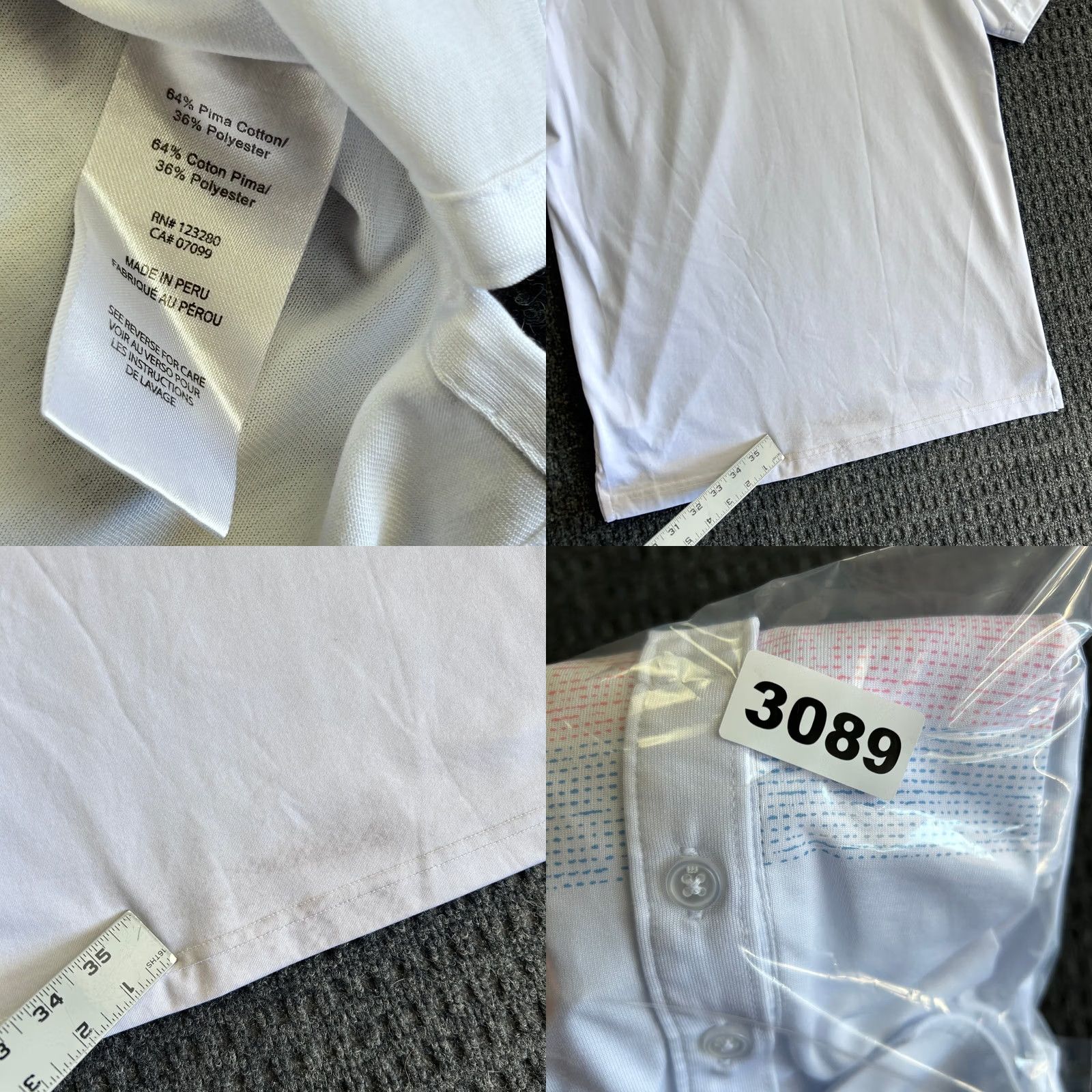 TravisMathew Travis Mathew Polo Shirt Mens M White Striped Pima Cotton Casual Slim Fit Logo Golf Activewear Shirt Size US M / EU 48-50 / 2 - 8 Thumbnail