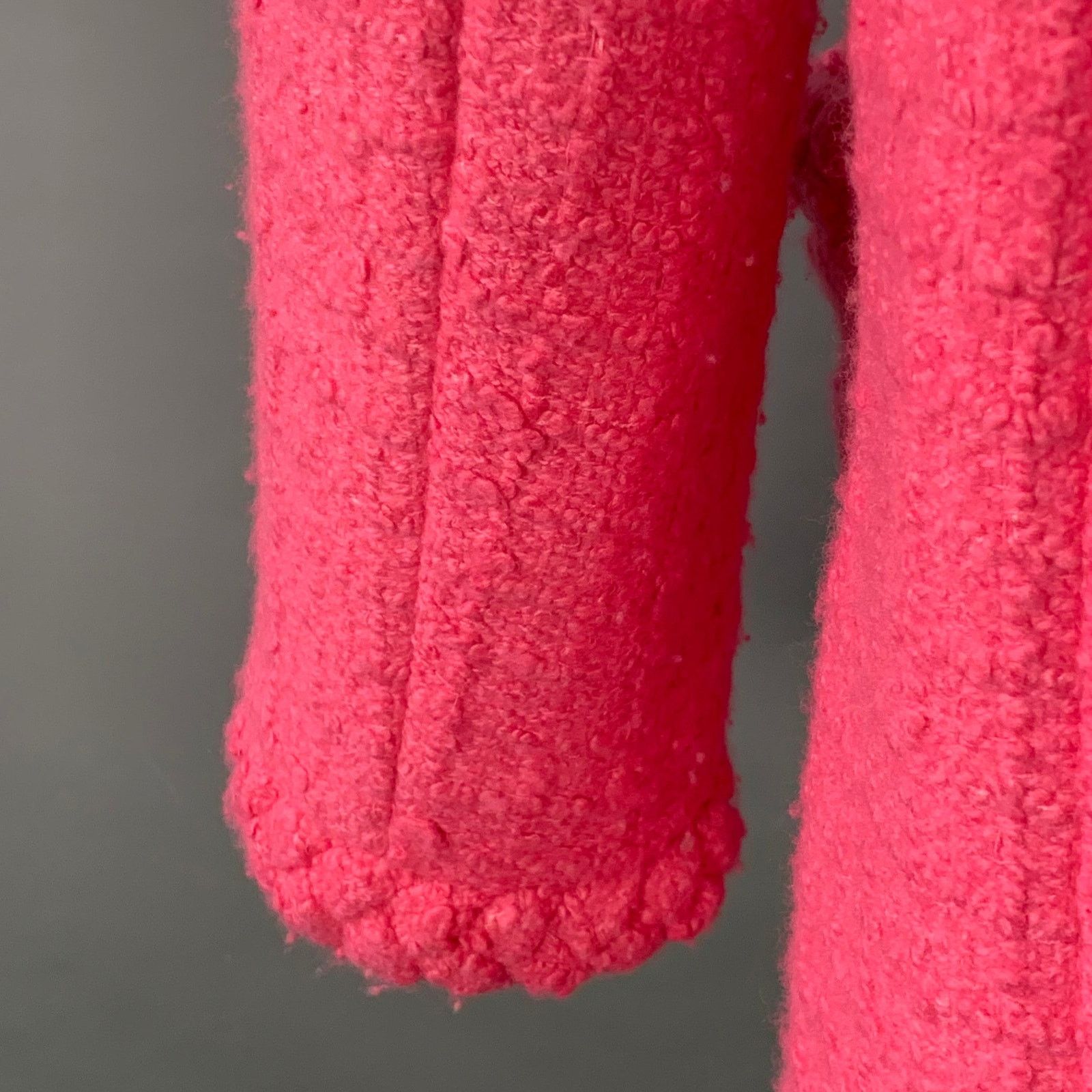Valentino VALENTINO 2021 Size S Pink Wool Silk Tweed Oversized Jacket Size S / US 4 / IT 40 - 7 Thumbnail