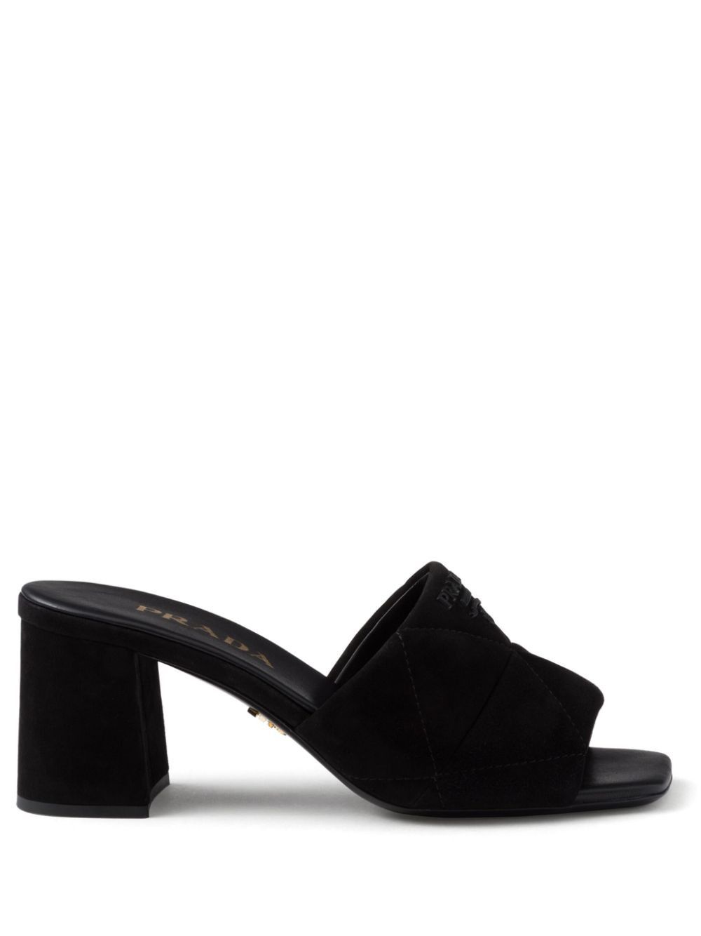 Prada o1w1db11124 Suede 65mm Mules in Black Size US 6 / IT 36 - 1 Thumbnail
