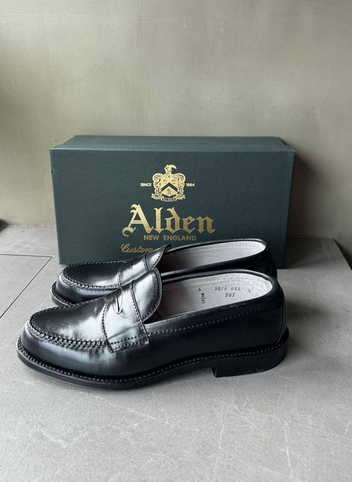 Alden ALDEN USA Black Horween Cordovan Horse Leather Penny Loafers Size US 6 / EU 39 - 7 Thumbnail