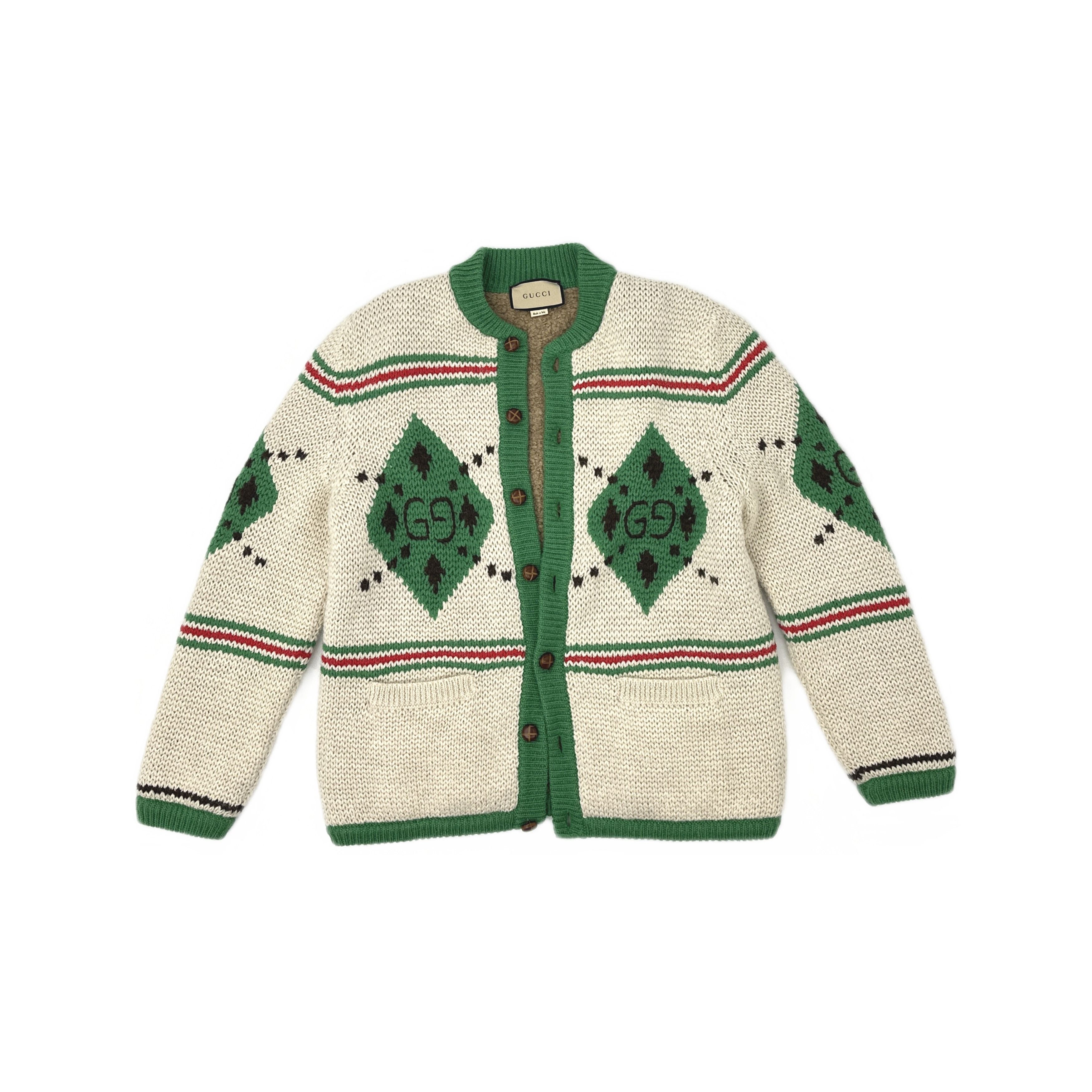 Gucci Gucci Jacquard Wool Alpaca Cardigan Size M Size M / US 6-8 / IT 42-44 - 1 Thumbnail