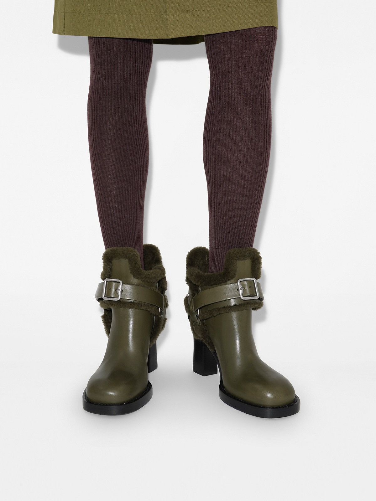 Burberry Burberry Leather and Shearling Cosy Stirrup Boots Size US 7 / IT 37 - 6 Thumbnail