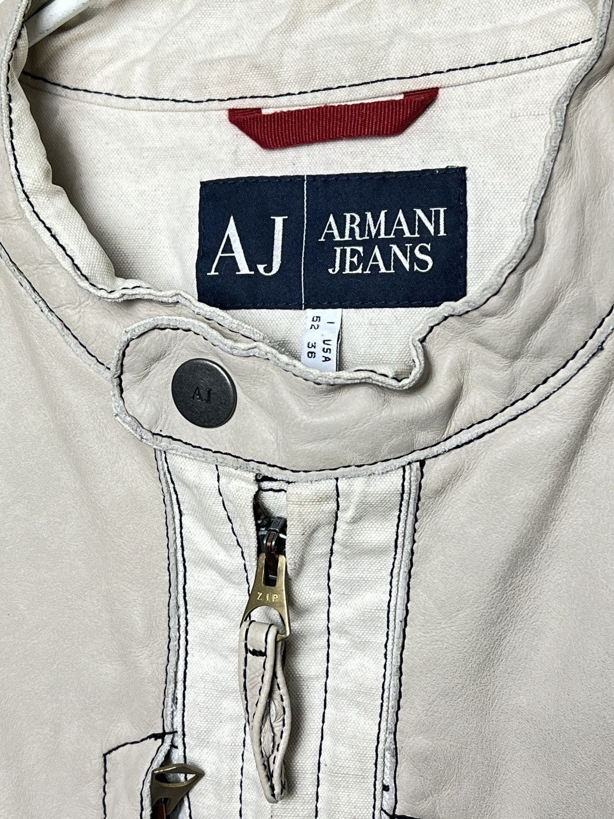 Giorgio Armani armani y2k archive leather panelled moto jacket Size US L / EU 52-54 / 3 - 5 Thumbnail