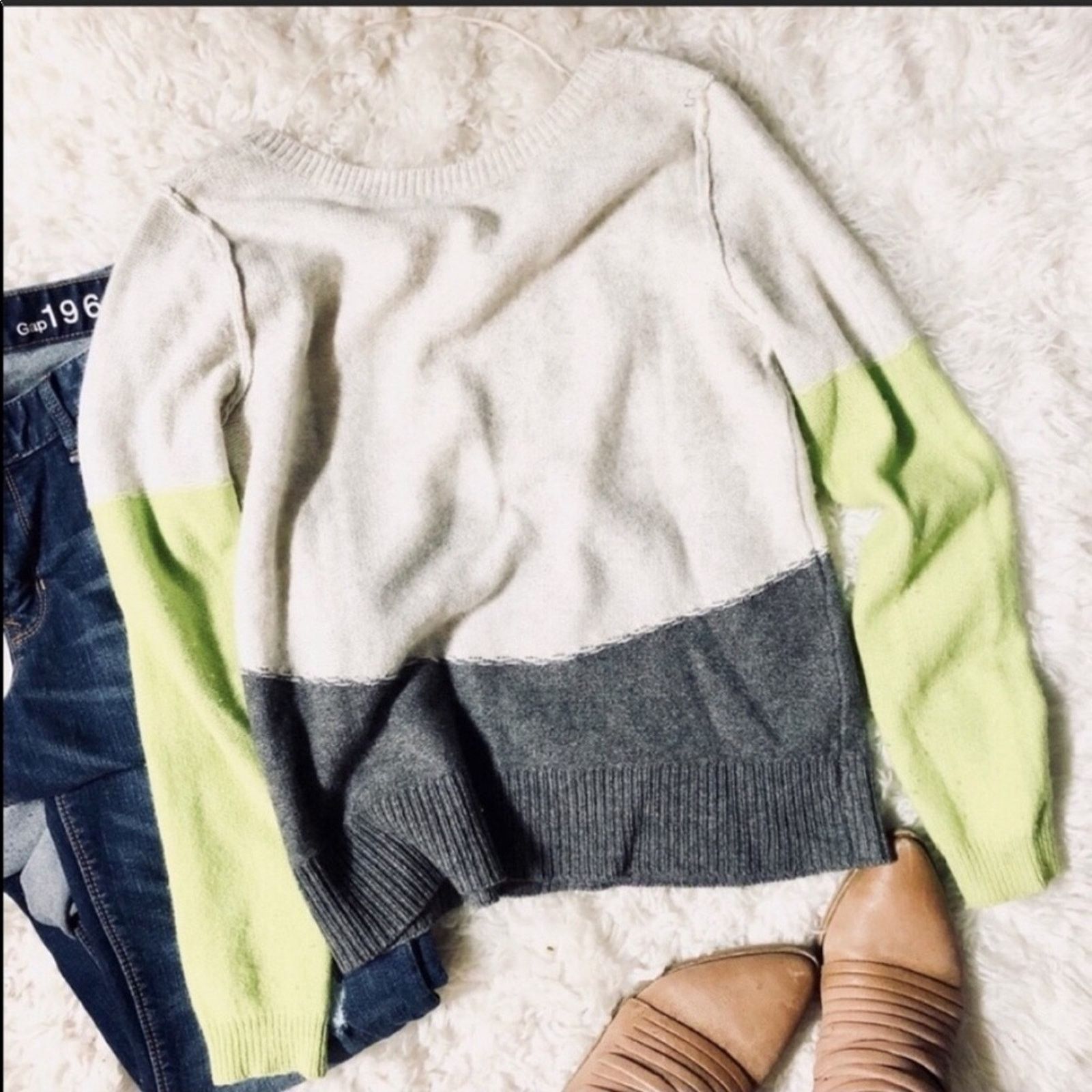 Free People FREE PEOPLE Beach Grey Colorblock Stripe Pullover Sweater Size XS / US 0-2 / IT 36-38 - 9 Thumbnail