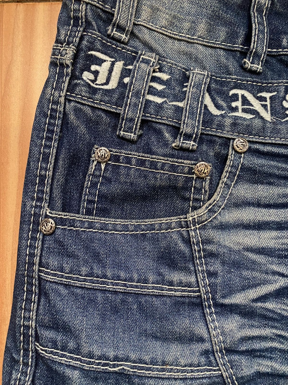 Japanese Brand JAPRAG JP1160 Japan Okishana Samoki Denim Blue Mens Jeans Size US 29 - 4 Thumbnail