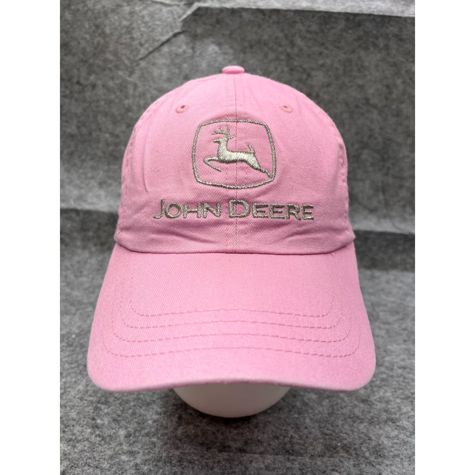 John Deere John Deere Hat Cap Strap Back Adult Pink Cotton Farm Equipment Crop Insurance Size ONE SIZE - 2 Thumbnail