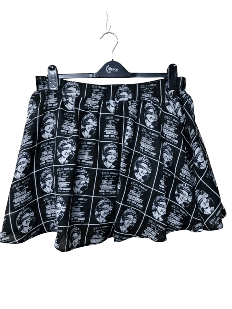 Rare💥 Juetie Full Print Queen Elizabeth ll Mini Skirt