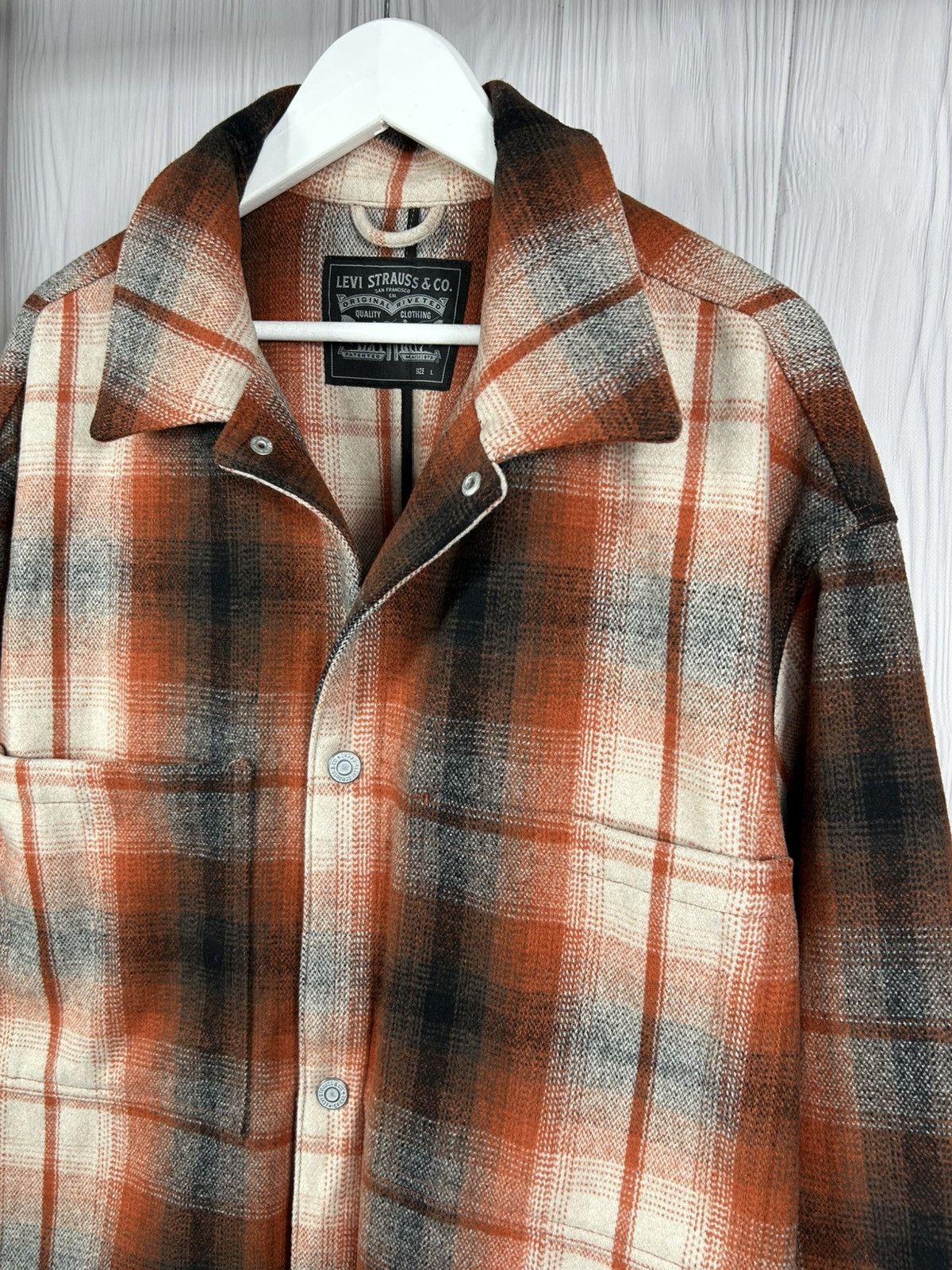 Levi's Levi’s Portola Chore Coat Wool Blend Plaid Flannel Snap Size US L / EU 52-54 / 3 - 4 Thumbnail