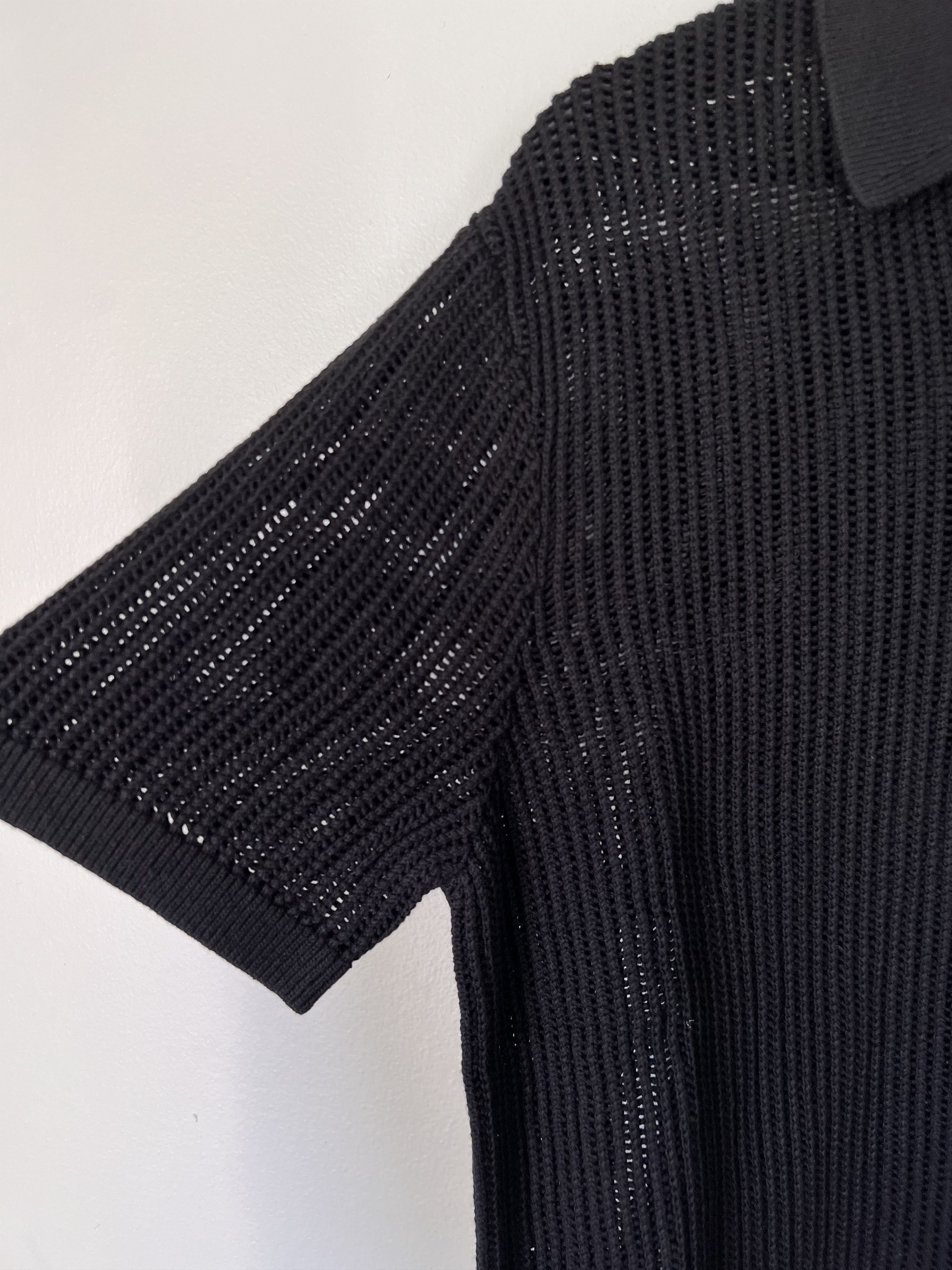 Aime Leon Dore Aime Leon Dore Mesh Knit Polo in Black Size US M / EU 48-50 / 2 - 4 Thumbnail