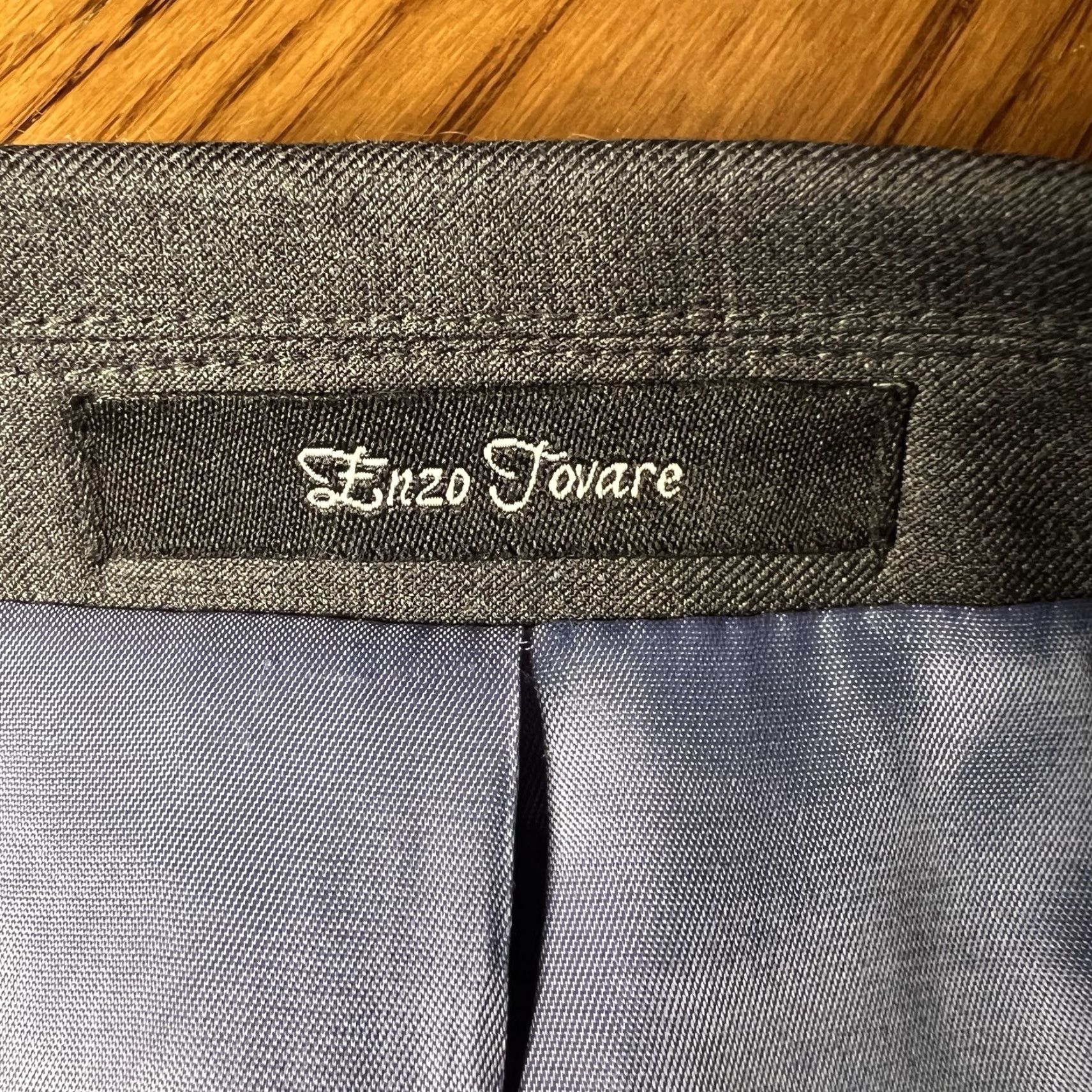 Vintage Enzo Tovare Blazer Mens 40S Gray Wool Jacket Size 40R - 2 Thumbnail