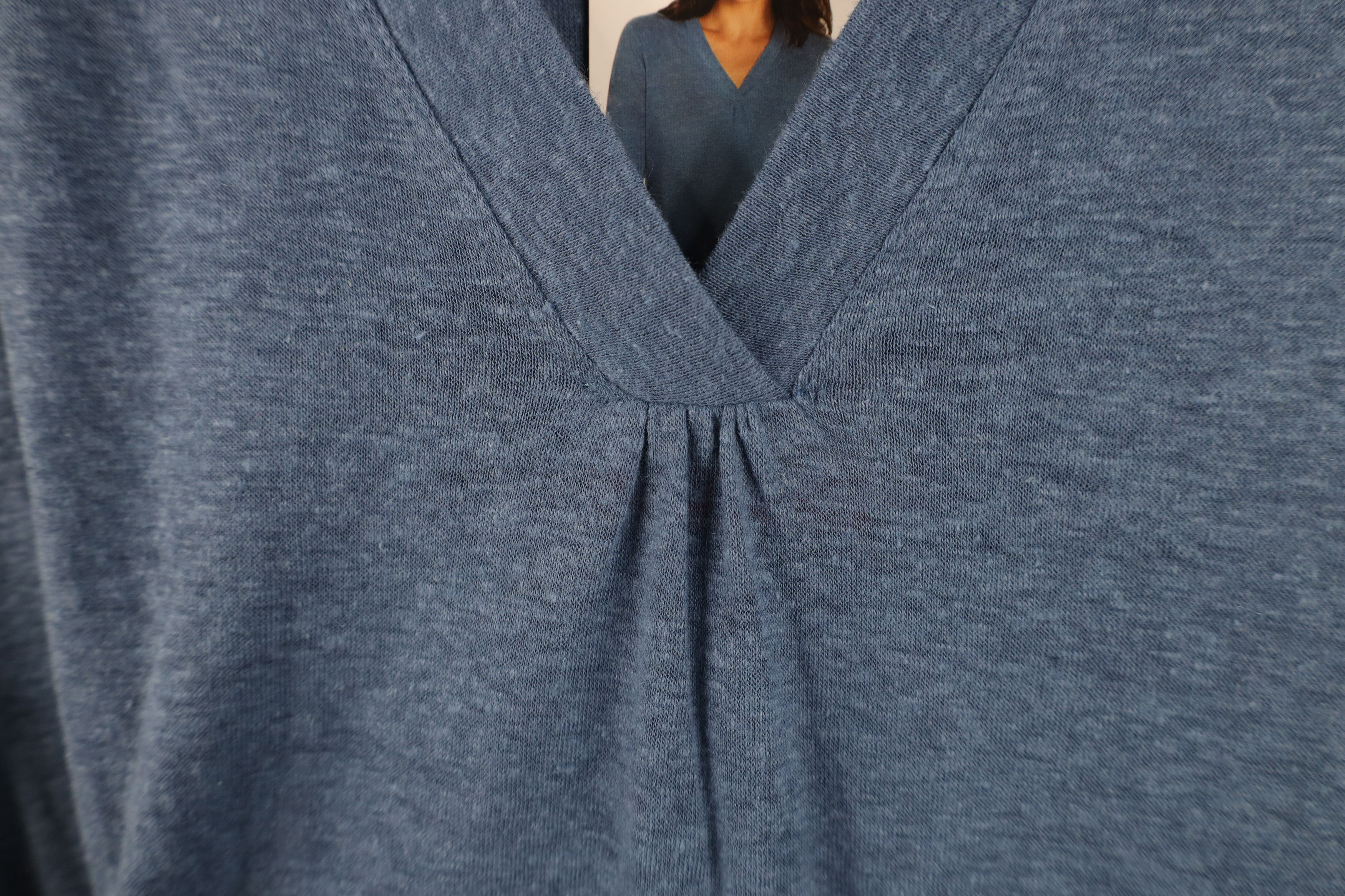Orvis New Orvis Blend Knit 3/4 Sleeve V-Neck T-Shirt Heather Blue Size M / US 6-8 / IT 42-44 - 7 Thumbnail