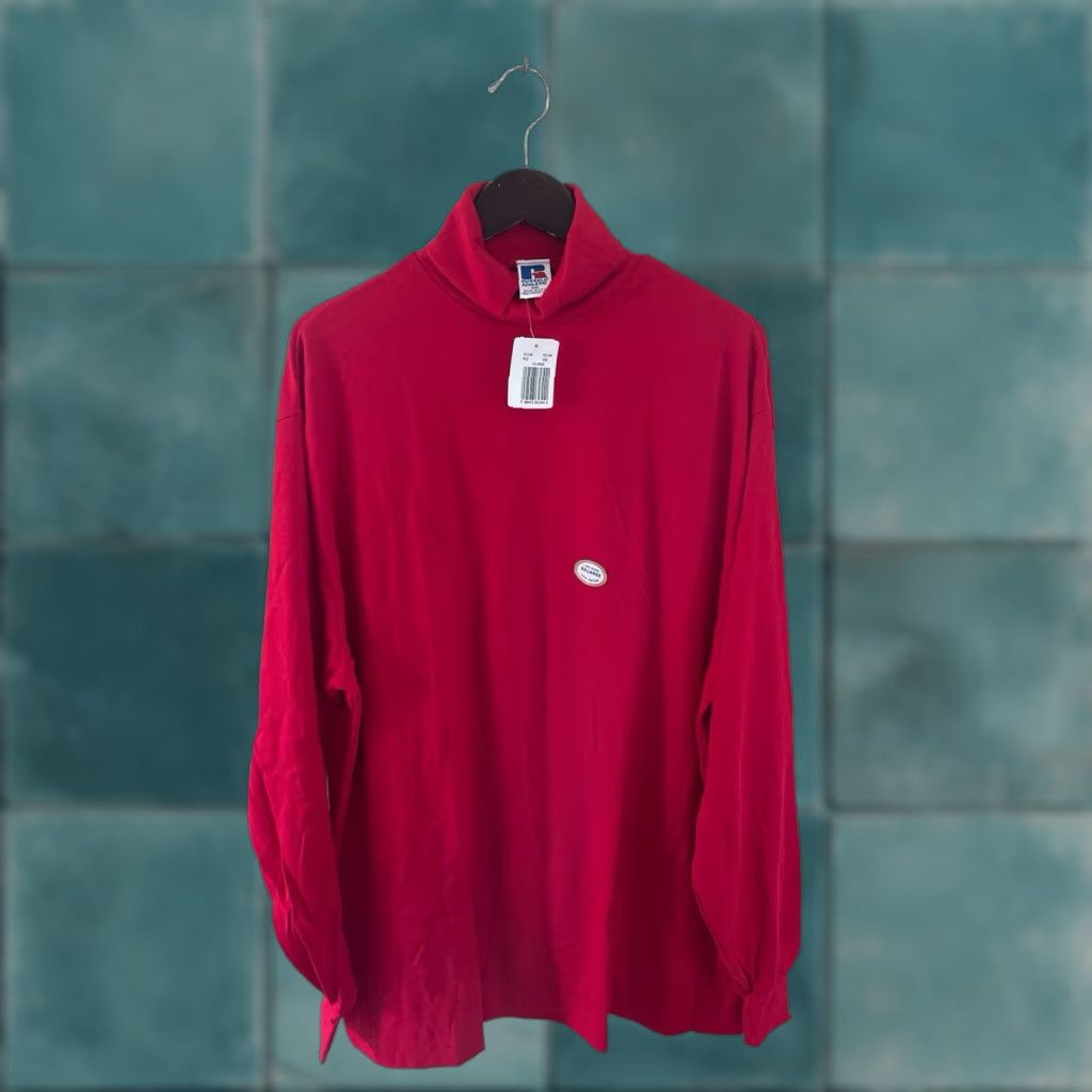 Russell Athletic VINTAGE Russell Athletic Turtleneck Shirt Mens 2XL Red 90s USA Made NWT NOS Cotton Long Sleeve Size US XXL / EU 58 / 5 - 1 Thumbnail