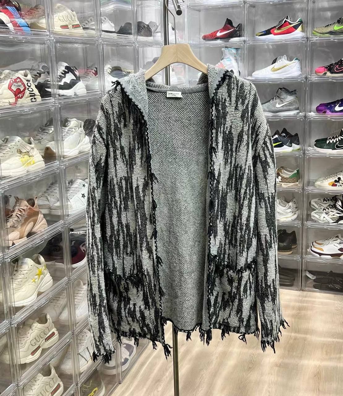 Saint Laurent Paris Saint Laurent linen and wool hooded cardigan Size US XL / EU 56 / 4 - 1 Thumbnail