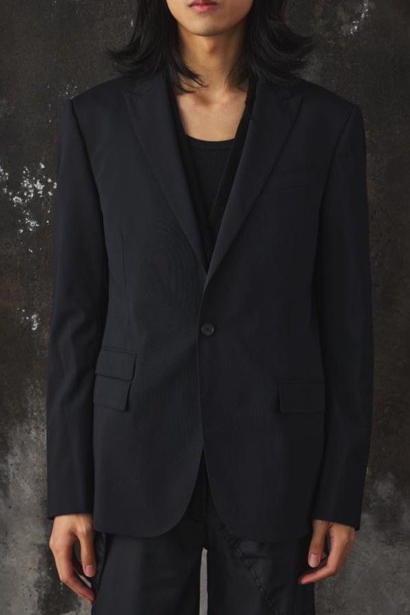 Les Hommes Les Hommes Wool Notch Lapels Suit Jacket Size 44R - 1 Thumbnail