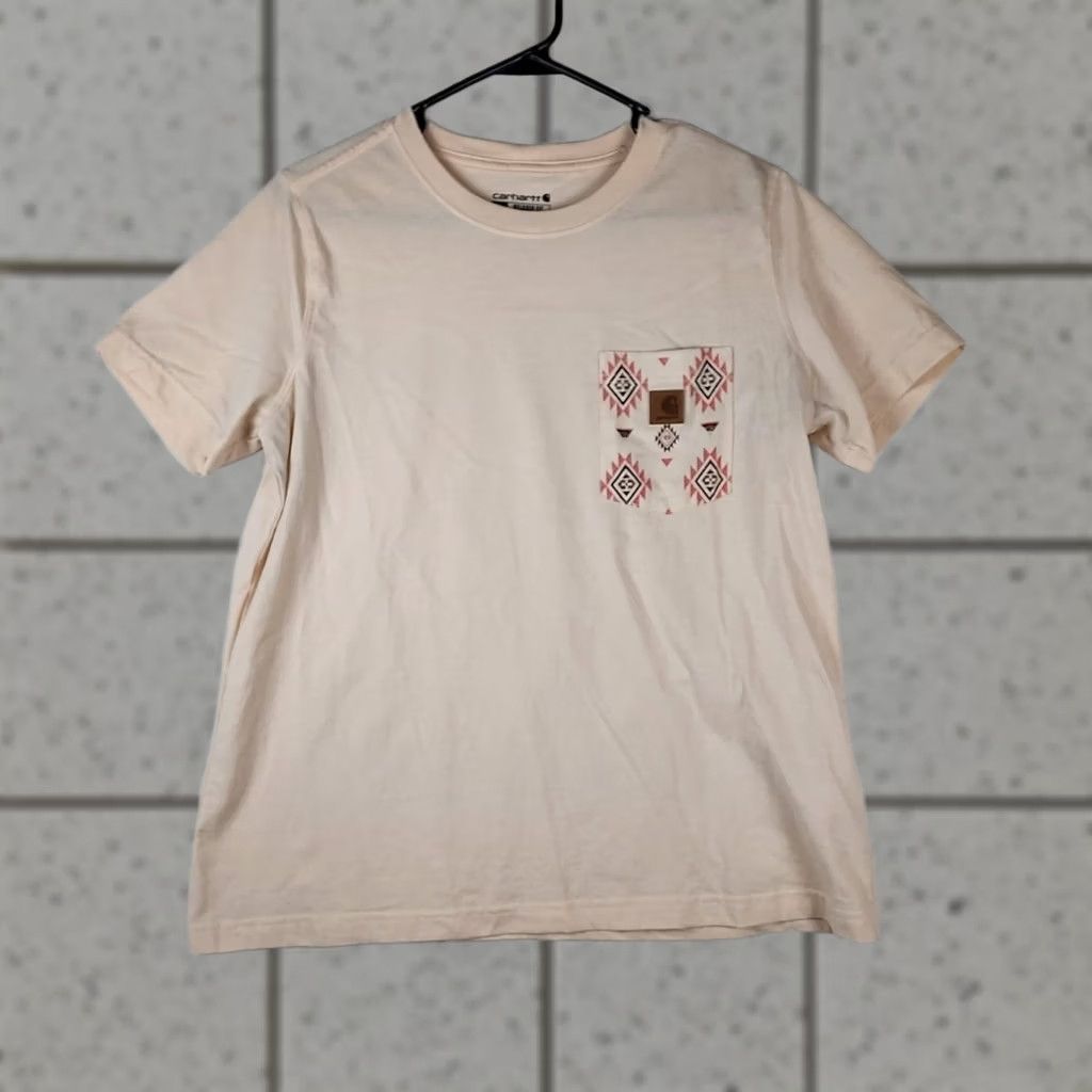 Carhartt Carhartt Womens Large Relaxed Fit Pocket Tee Beige Short Sleeve Shirt - Casual Workwear Size L / US 10 / IT 46 - 1 Thumbnail