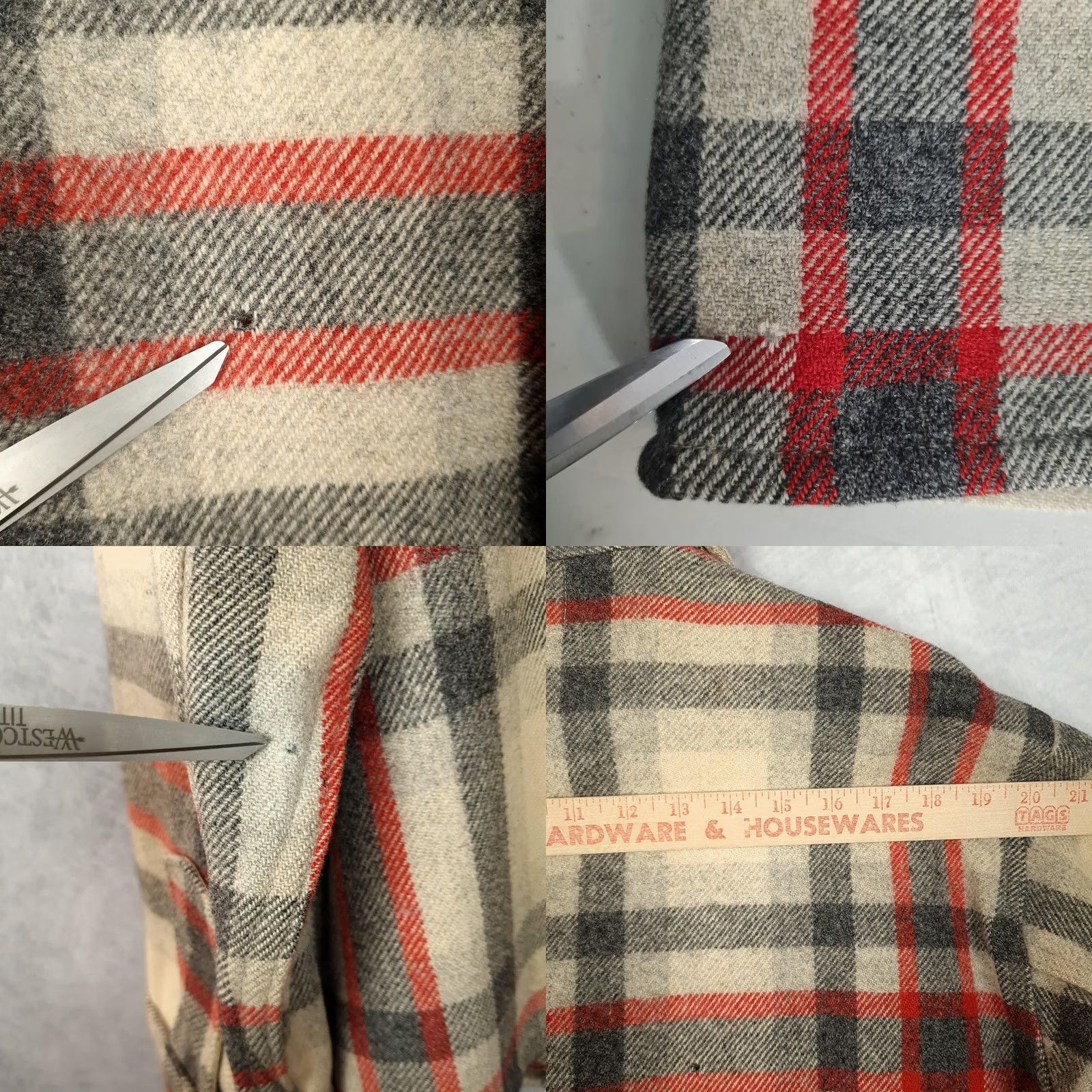 Vintage VINTAGE Woolrich Shirt Jacket Mens 46 Beige Plaid Wool Mackinaw Cruiser Work 50s Mens Size US XXL / EU 58 / 5 - 10 Thumbnail