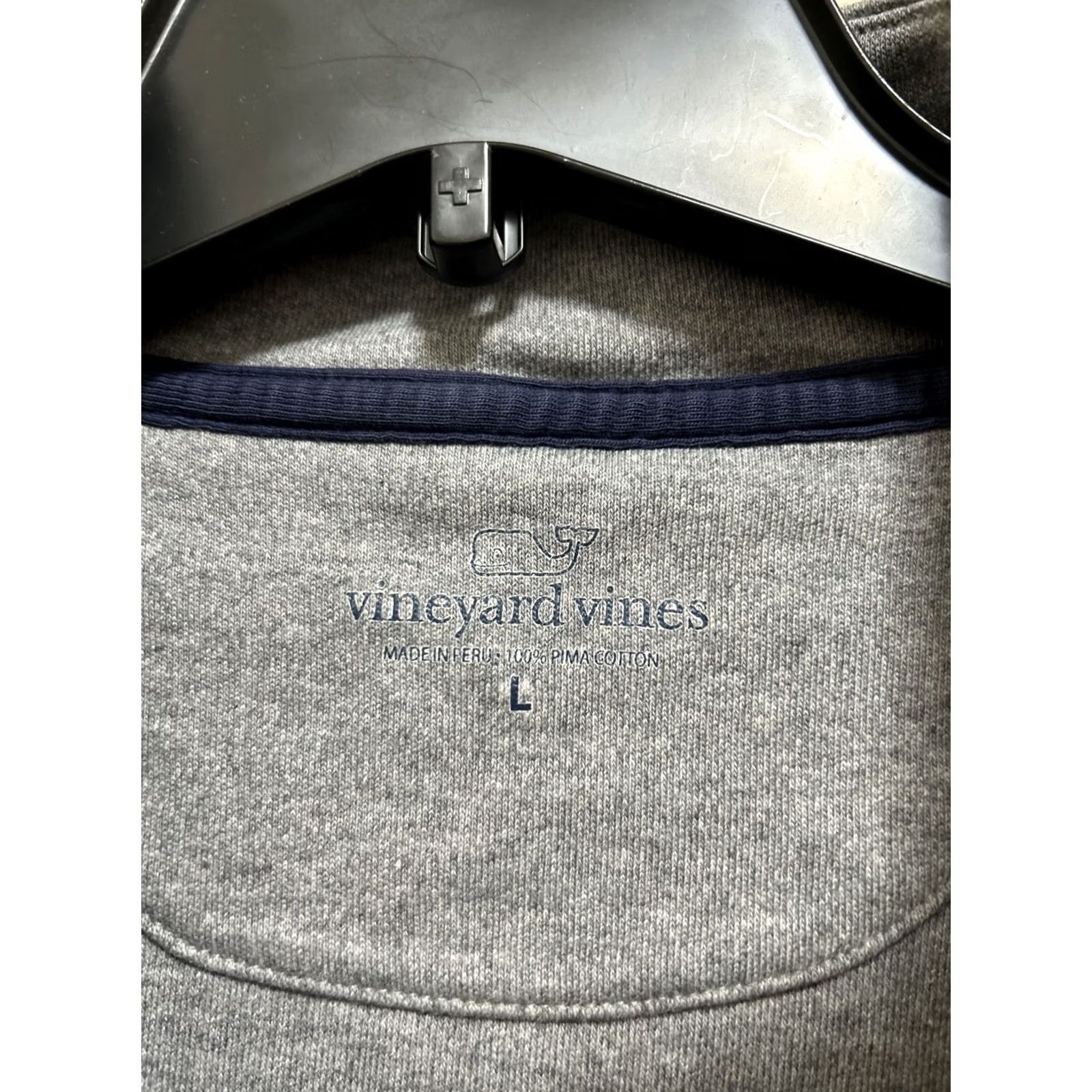 Vineyard Vines Vineyard Vines Mens Sweater Gray 1/4 Zip Pullover Large L Cotton Jersey Collared Long Sleeve Knit Pullover Mens Regular Fit Size US L / EU 52-54 / 3 - 5 Thumbnail