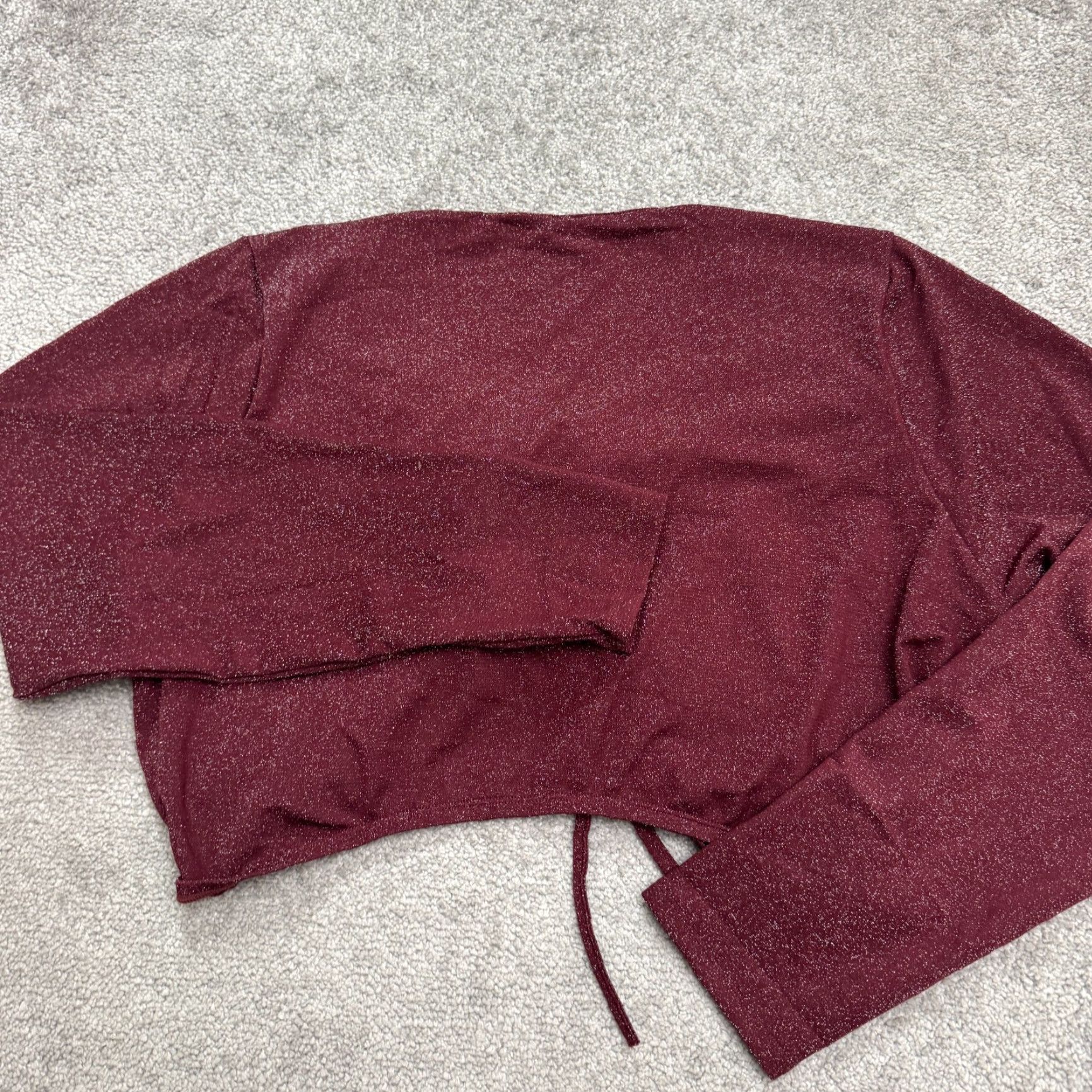 Vintage Savage Fenty By Rihanna Sleep & Shine LS Crop Tee 3X Red Cocoa Metallic Top NWT Shirt Womens Plus Red 3X Clubwear Party Date Night Holiday 90s? Size XXL / US 16-18 / IT 52-54 - 4 Thumbnail