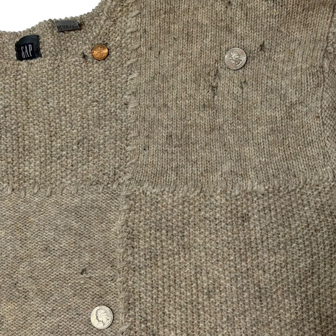 Gap Vintage 90s Gap Wool &Lambswool Patchwork Knit Sweater Beige Size US XL / EU 56 / 4 - 5 Thumbnail
